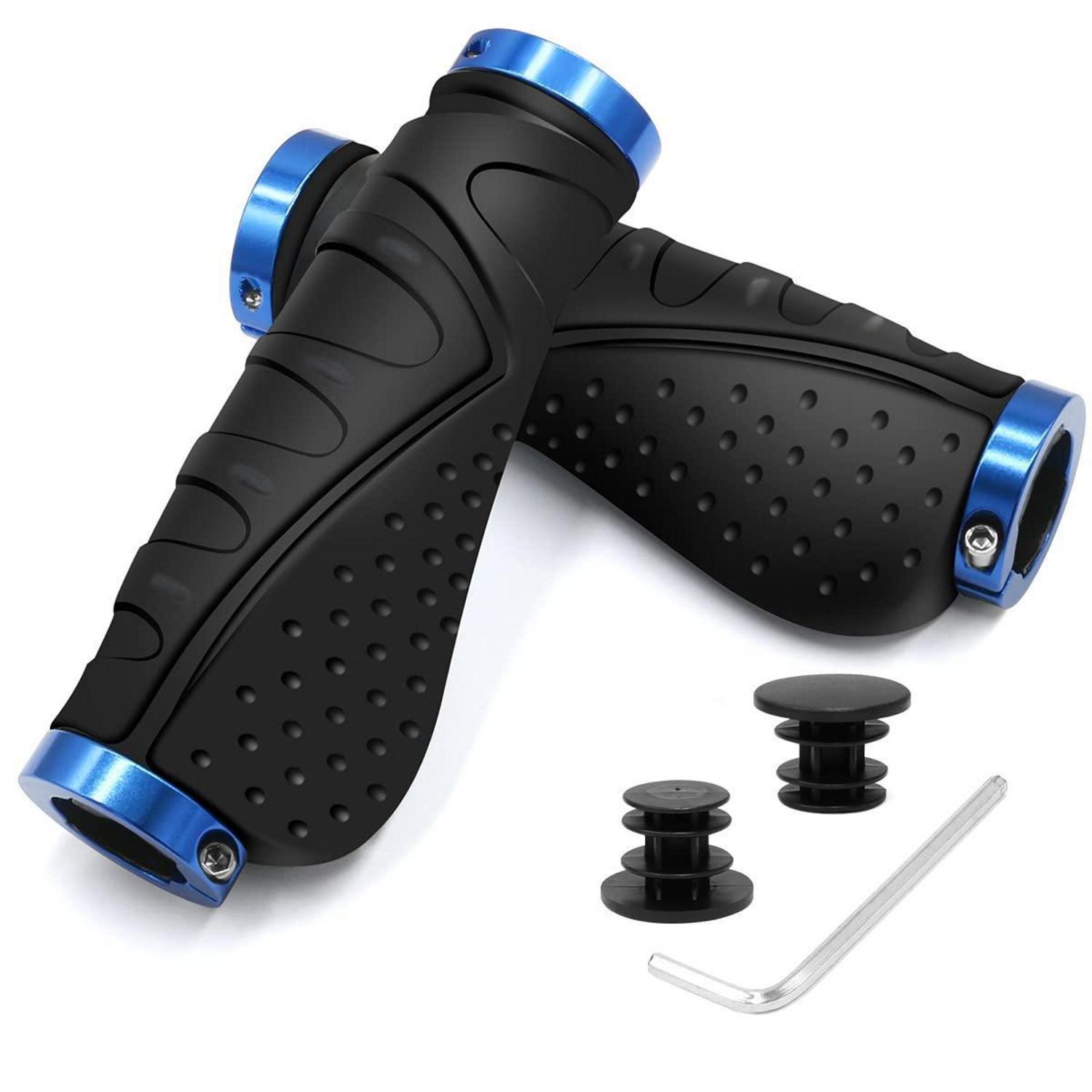 Ergonomische Fahrradgriffe Mit Lock-on Design Für 22,2 Mm Lenker, Schwarz/blau