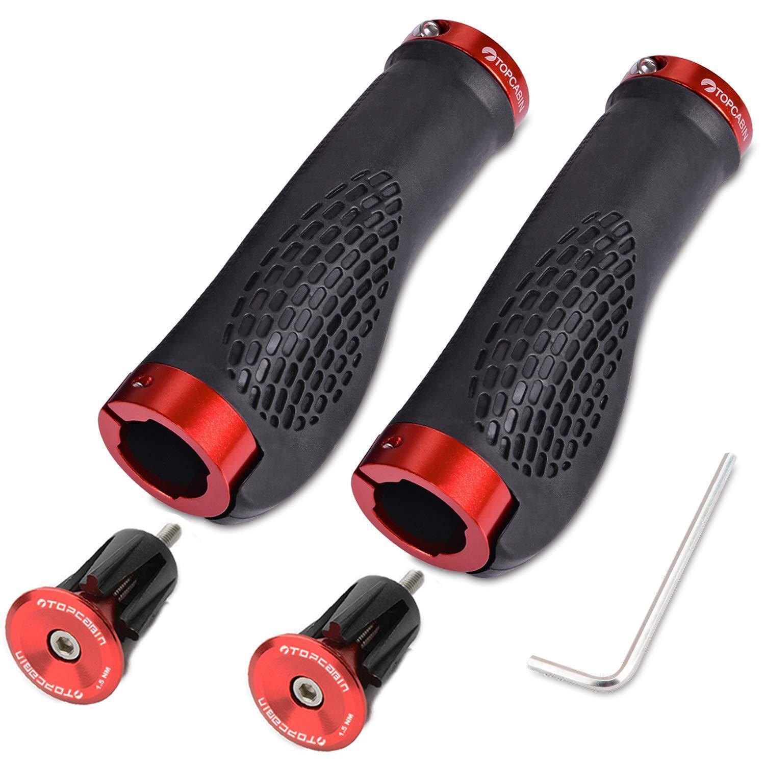 Fahrradgriffe Mit Schraubenden, Ergonomisch, Rutschfest, Aluminium, Rot