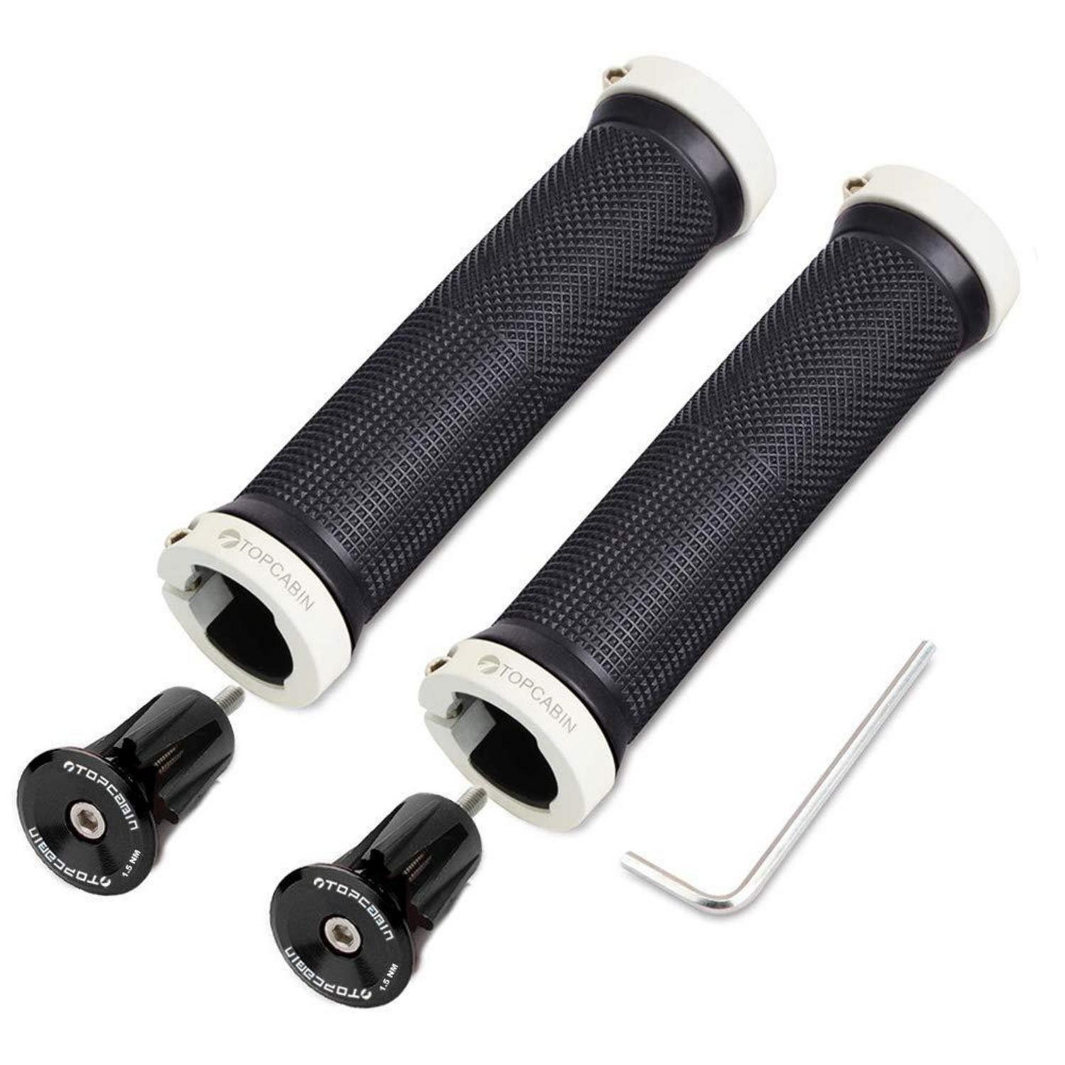 Fahrradlenkergriffe Paar Mit Aluminium Lock, Ergonomisch, Weiß