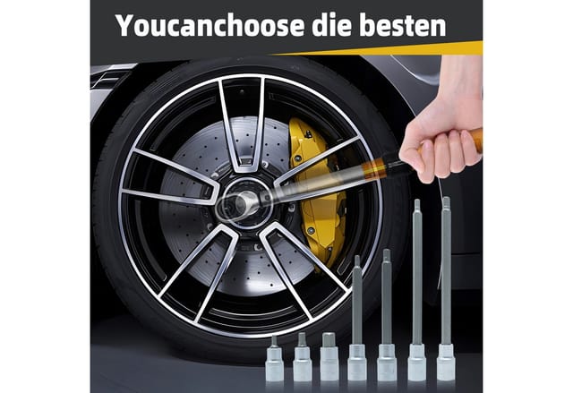 CCLIFE Imbusschlüssel Satz CR-V Nuss 30tlg 1/2'' Steckschlüssel Innensechskant Nusssatz für Schrauben HX5-HX19
