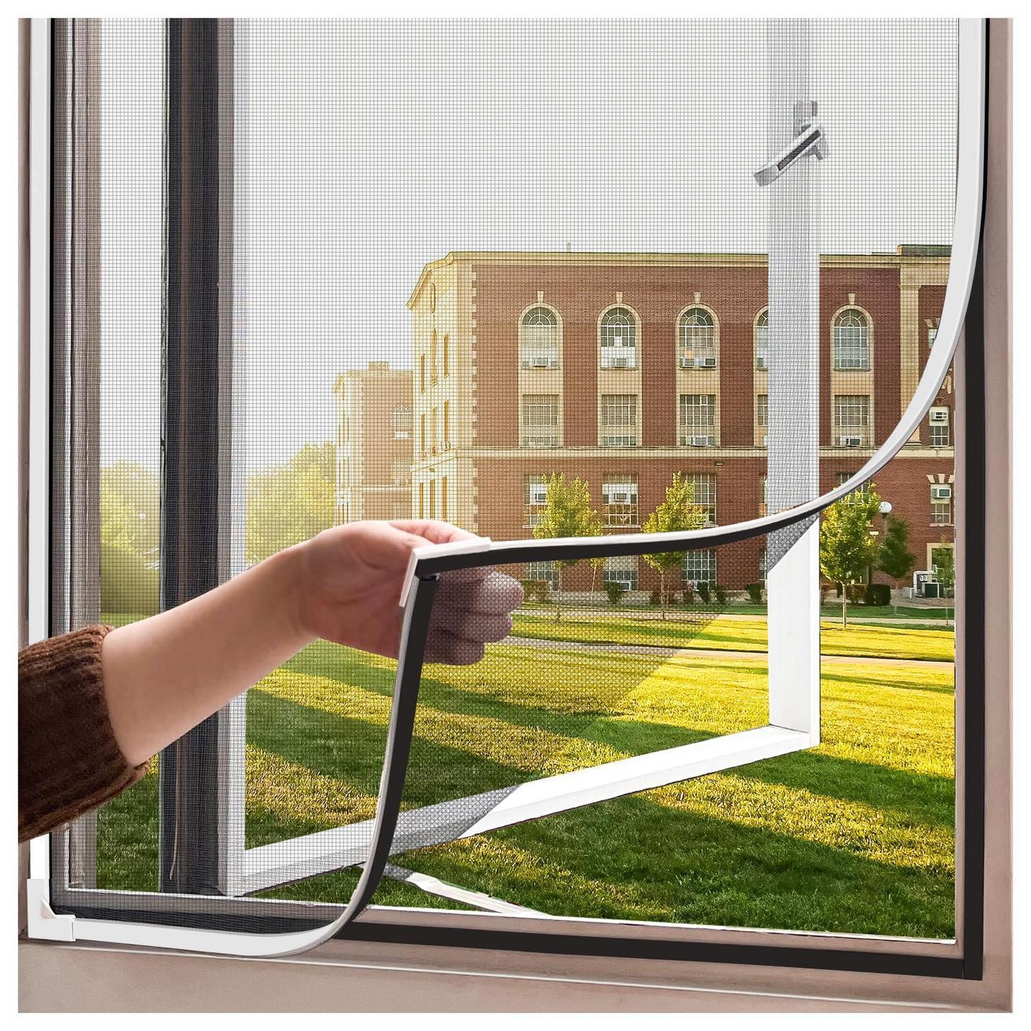 Fliegengitter Fenster 120x130 Cm, Insektenschutz Mit Magnetverschluss, Bohrenfrei