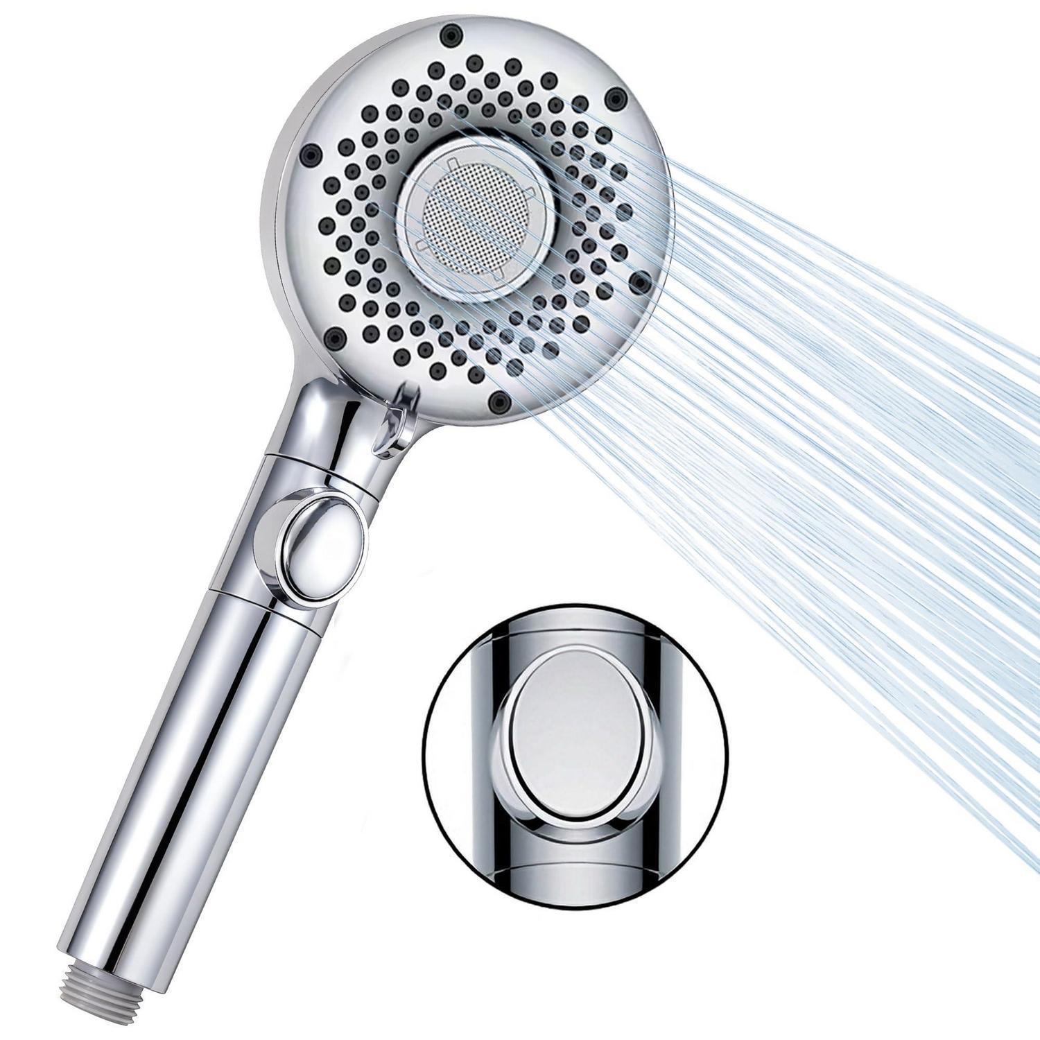 Handbrause Mit 6 Strahlarten Und Wasserstopp-funktion, Wassersparend