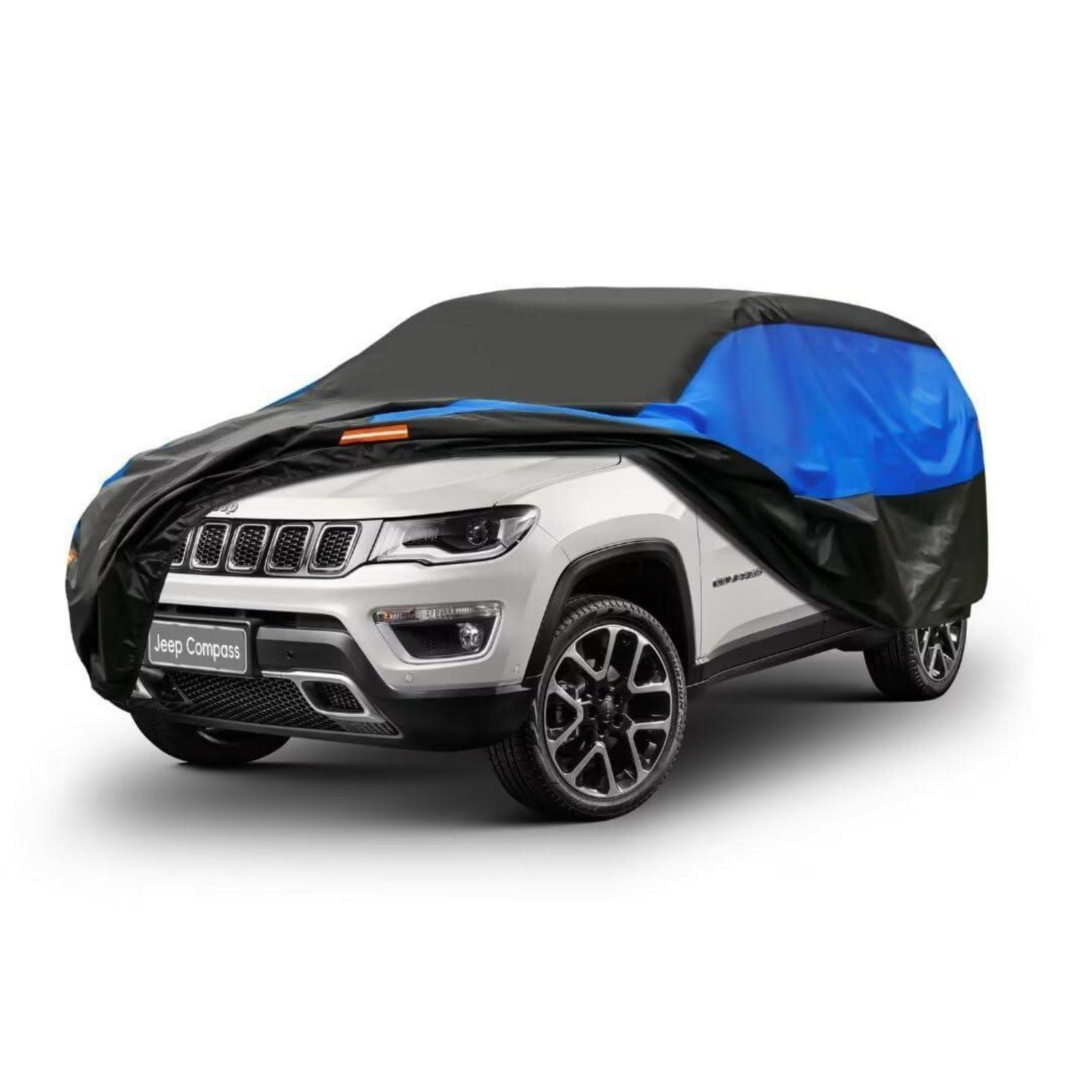 Autoabdeckung Wasserdicht Atmungsaktiv Für Jeep Compass (2010-2024) Schwarz Blau