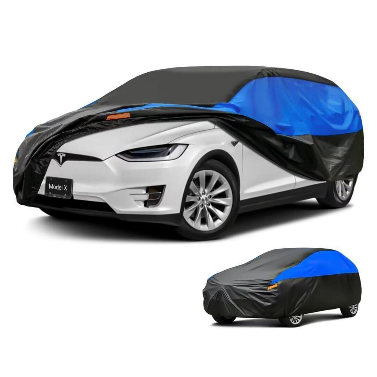 Autoabdeckung Wasserdicht Atmungsaktiv Für Tesla Model X (2015-2024) Schwarz/blau