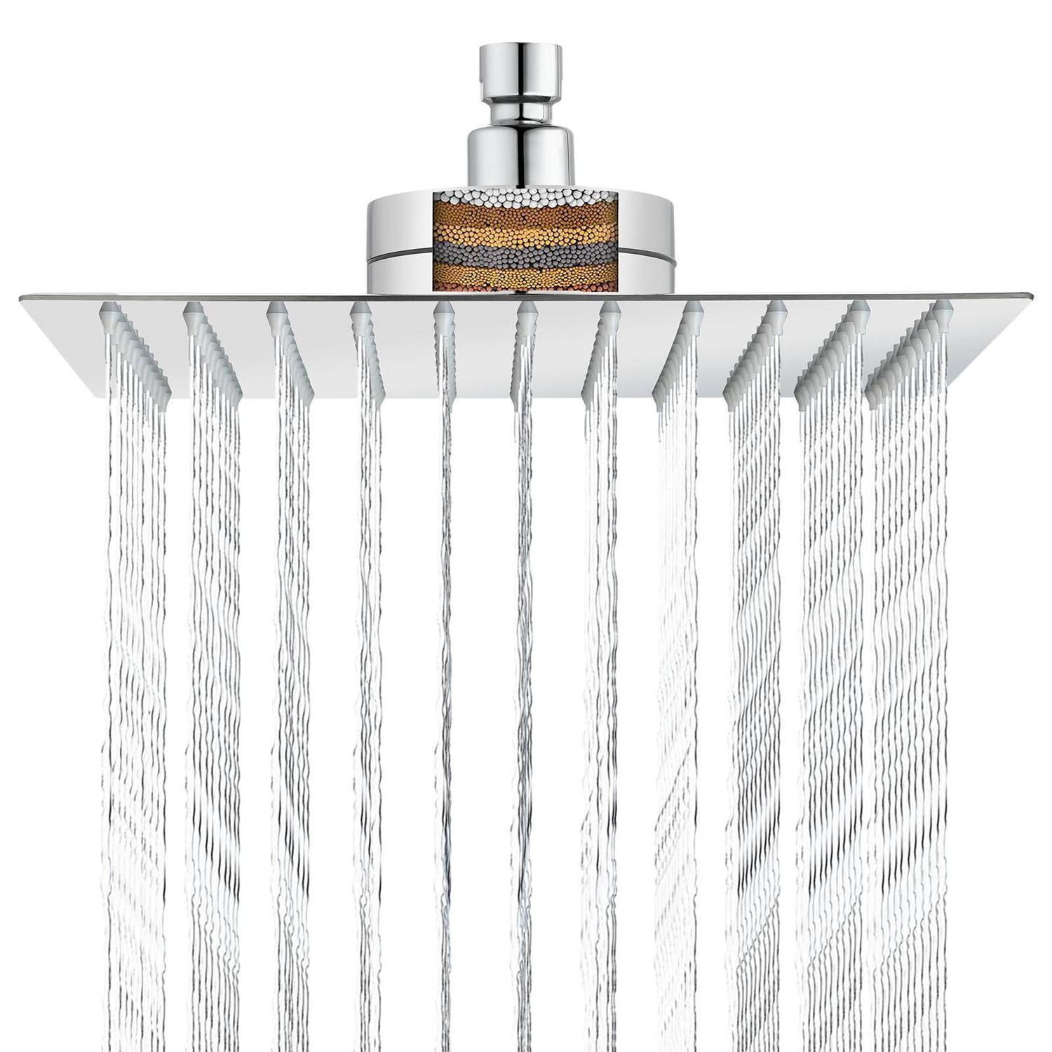 Duschkopf Mit 15-stufen-filter, 30cm, Chrom, Für Weicheres Wasser