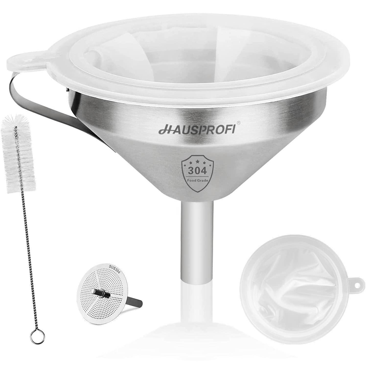 Edelstahl Trichter Mit 200 Mesh Sieb Für Flüssigkeiten, 13cm