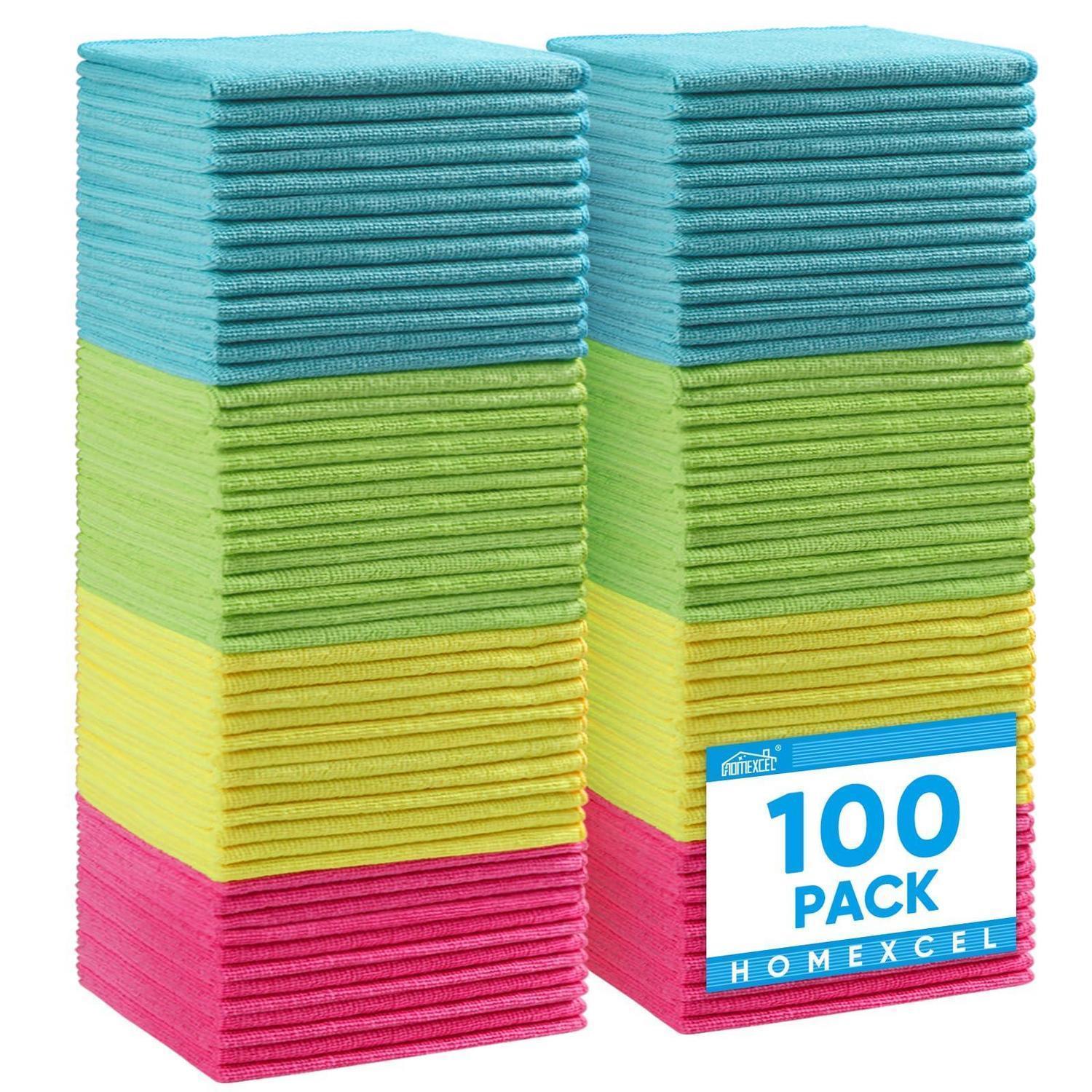 100x Mikrofaser Reinigungstücher 30x30cm, Fusselfrei, Saugfähig, Für Küche & Auto