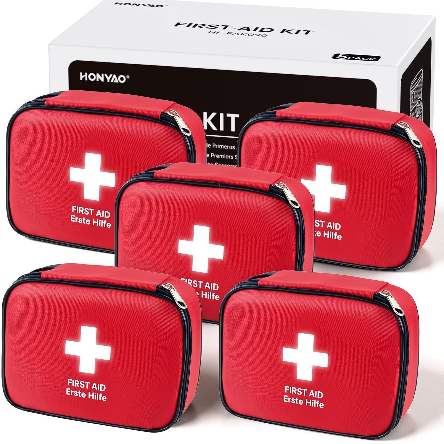 Erste Hilfe Set 5 Stück, Mini Reiseapotheke, Notfalltasche, 90 Teile, Ce-konform