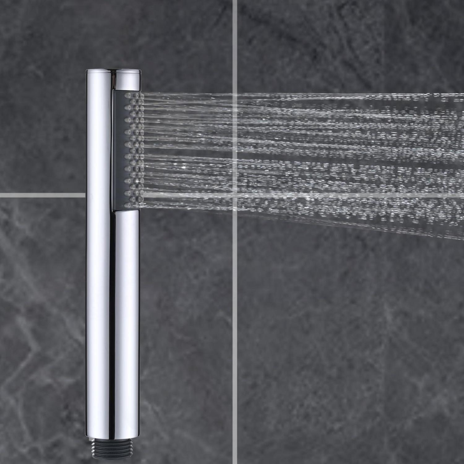 Handbrause Edelstahl, Wassersparend, Anti-kalk, Hochdruck Rain-strahl, Chrom Rundlich