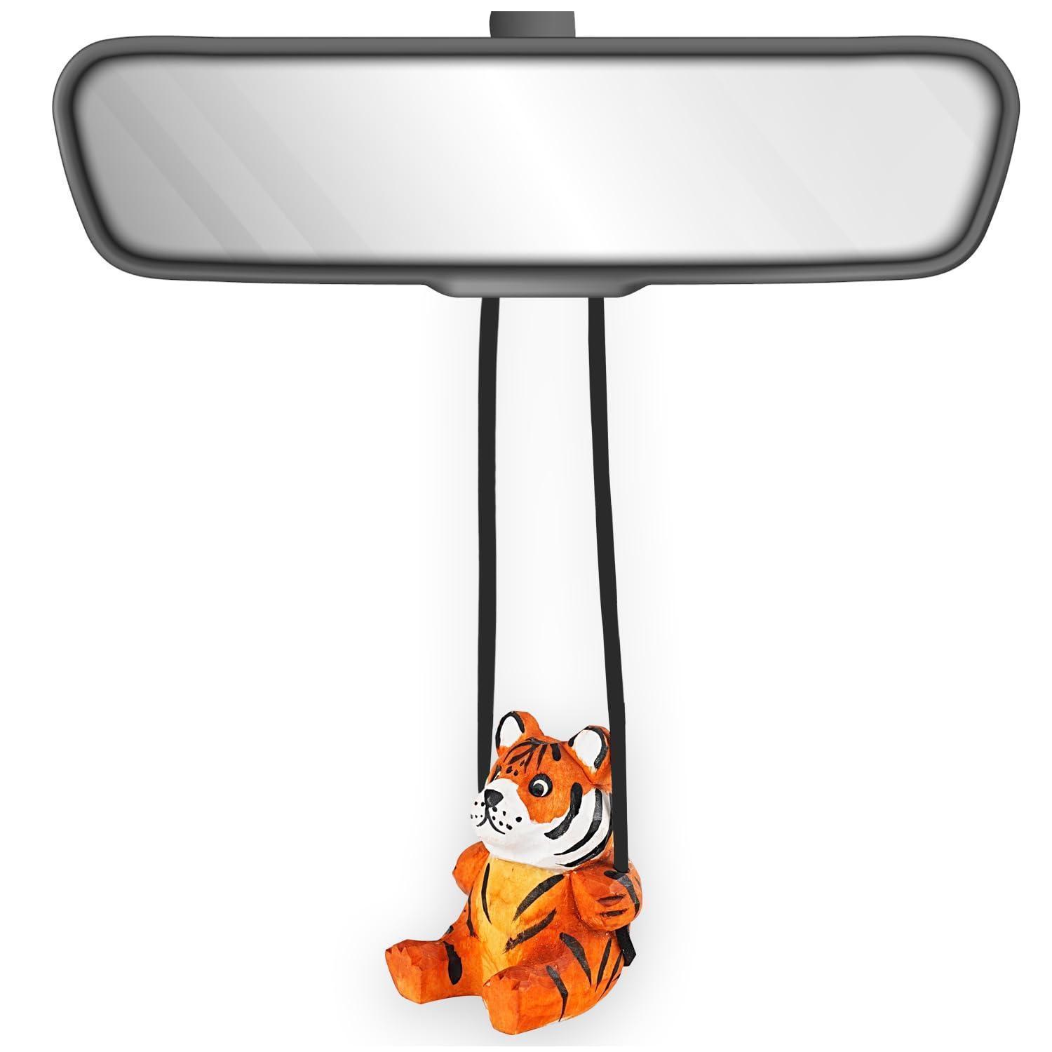 Holz-schaukel-tiger Anhänger Für Rückspiegel, Handgeschnitzt, Geschenk