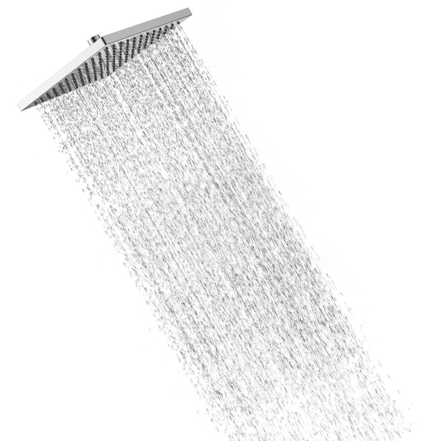 Eckige Einbauduschkopf 300x300mm, Edelstahl Regenduschkopf, Schwenkbar, Chrom