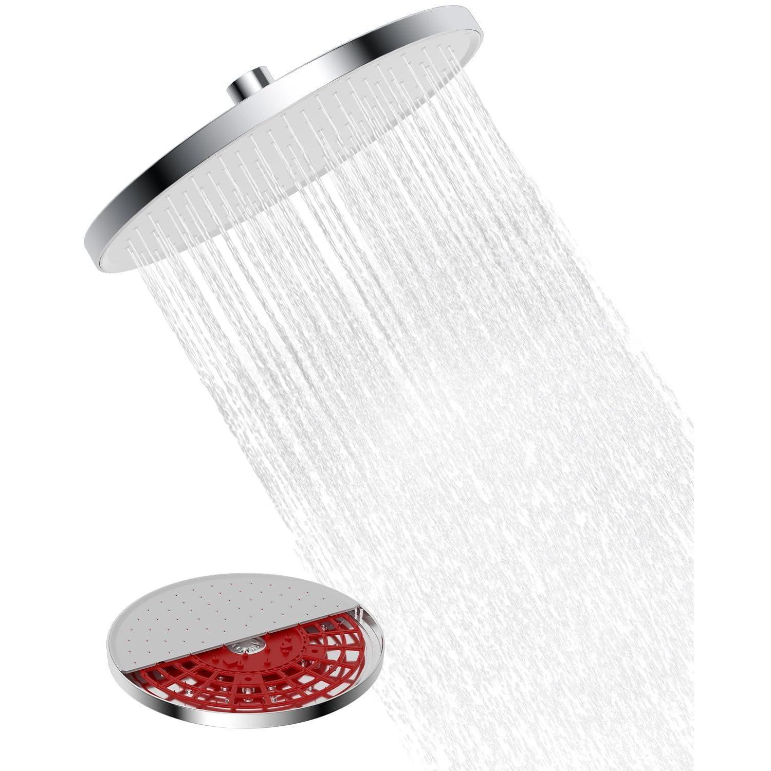 Regendusche 25cm, Selbstreinigend, 360° Verstellbar, Chrom, Weiß