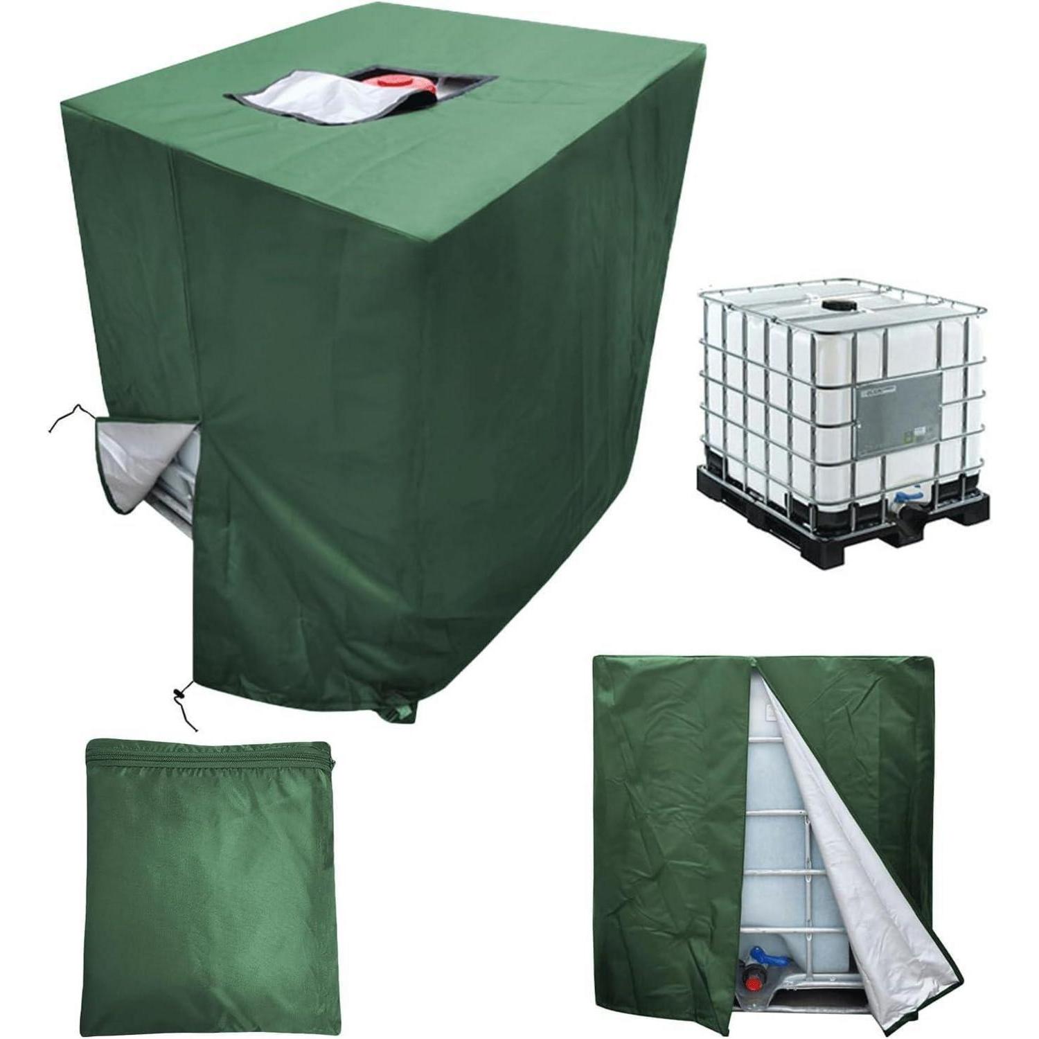 Ibc Tank Abdeckung 1000l Wasserdicht, Winddicht, Uv-schutz, Mit Reißverschluss