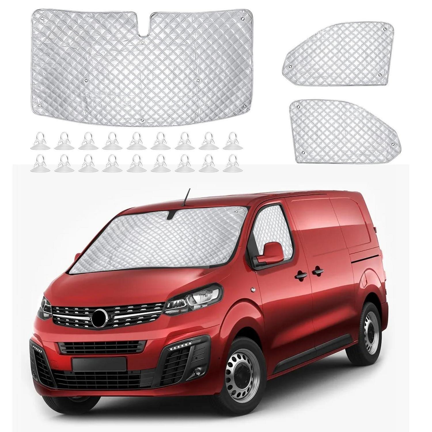 Thermo Sonnenschutz Set Für Vauxhall Vivaro 2019-2025, 3-teilig, Wasserdicht, Uv-beständig