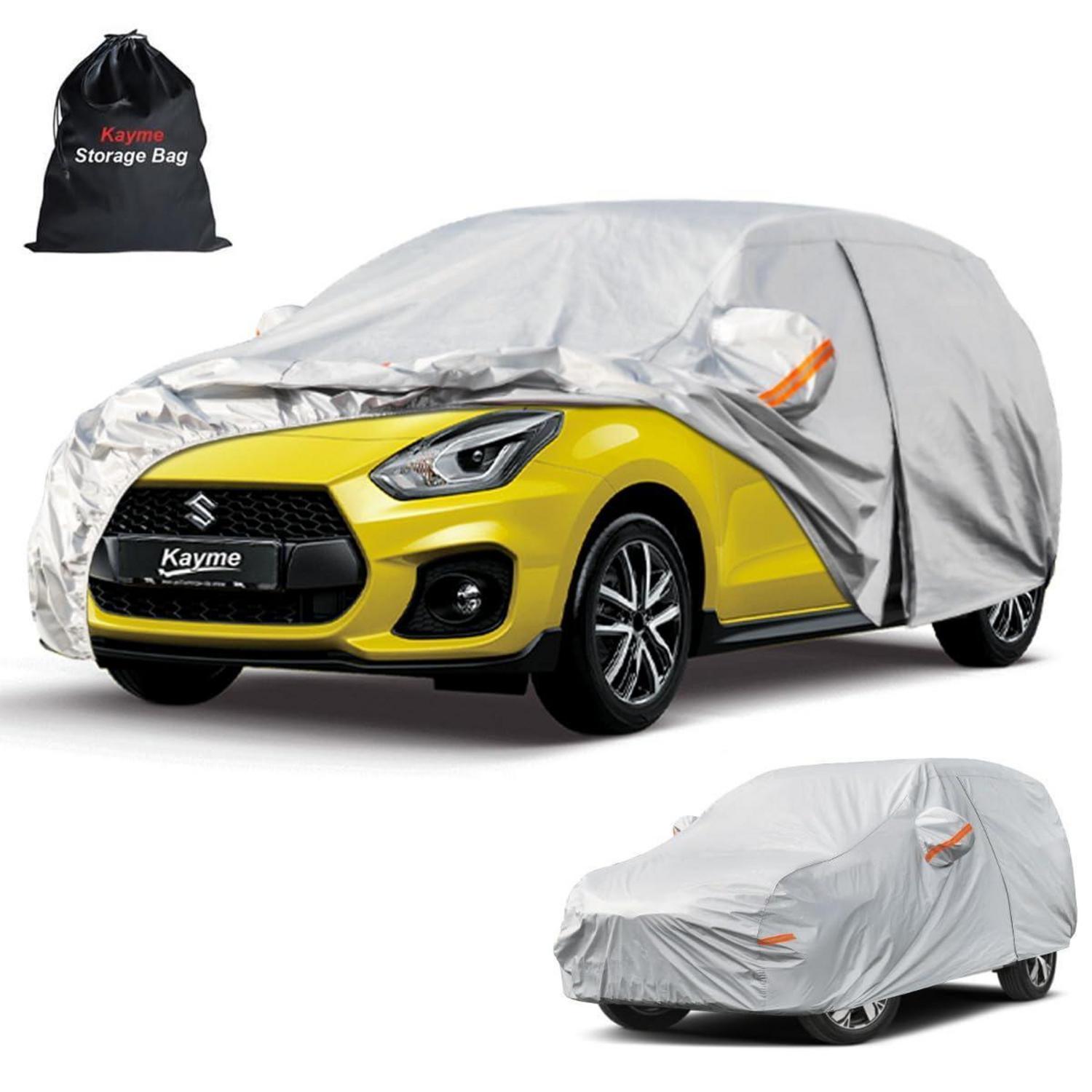 Autoplane Wasserdicht Für Suzuki Swift (2004-2025) 6-schichten Vollgarage Staubschutz Silber