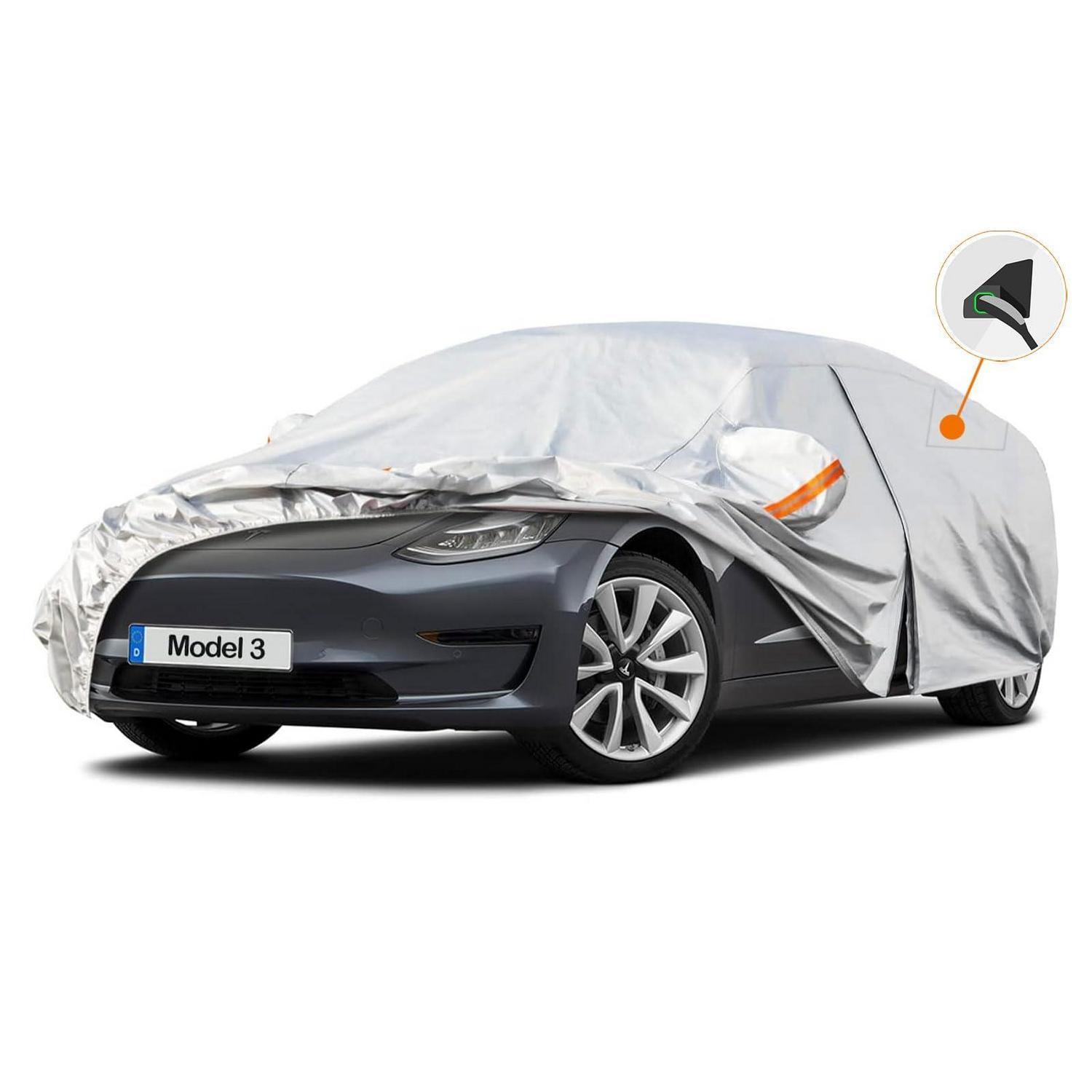 Vollgarage Autoplane Wasserdicht Für Tesla Model 3 (2017-2025) Silber
