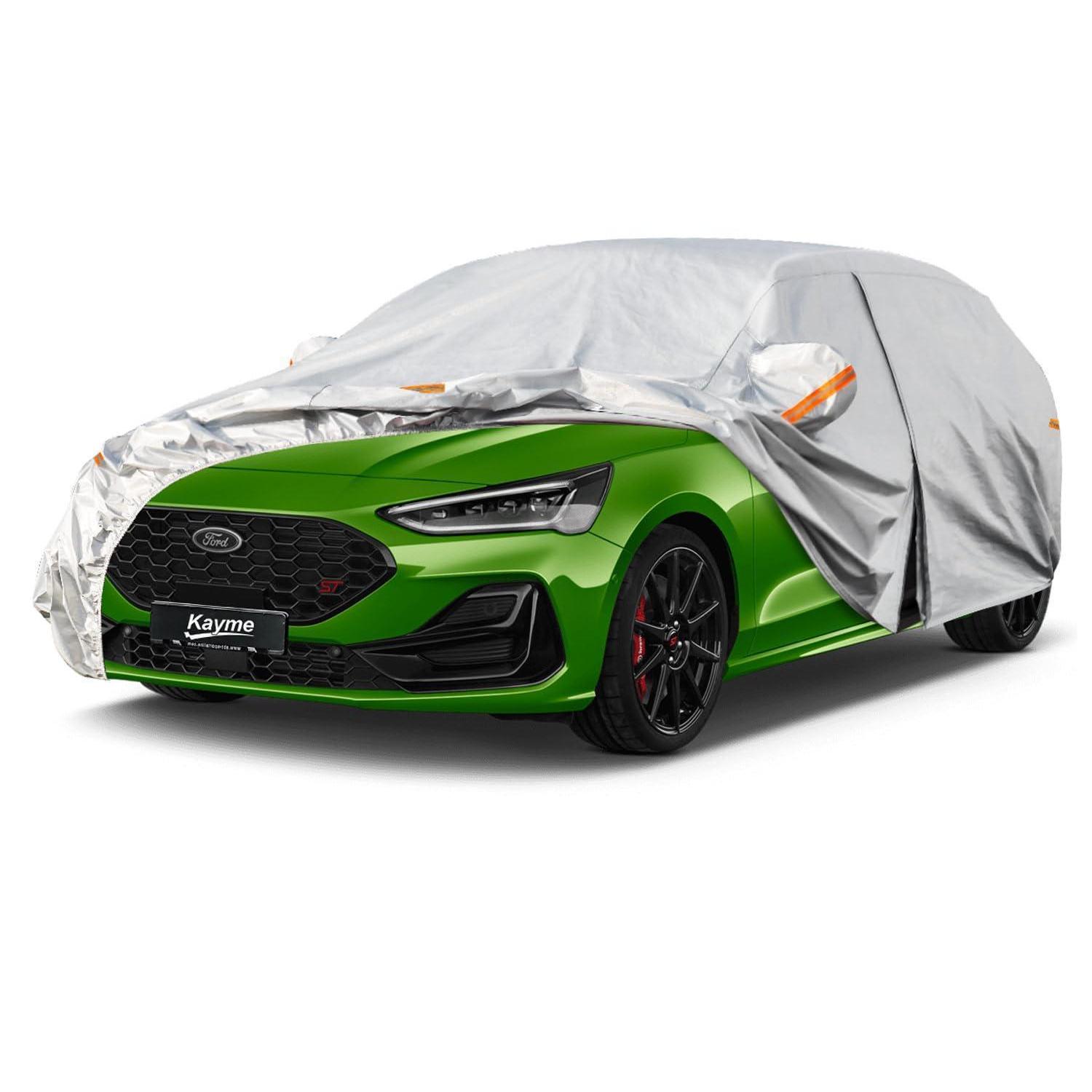 Vollgarage Autoplane Wasserdicht Atmungsaktiv Für Ford Focus Hatchback (1999-2025) Silber