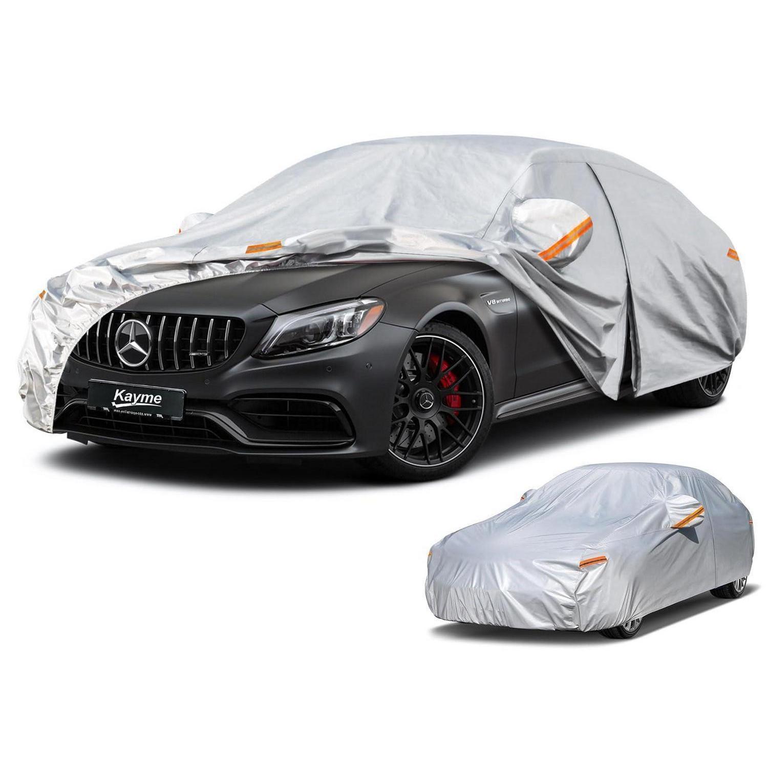 Vollgarage Autoplane Für Mercedes C-klasse Limousine (2007-2025) Wasserdicht Atmungsaktiv Silber