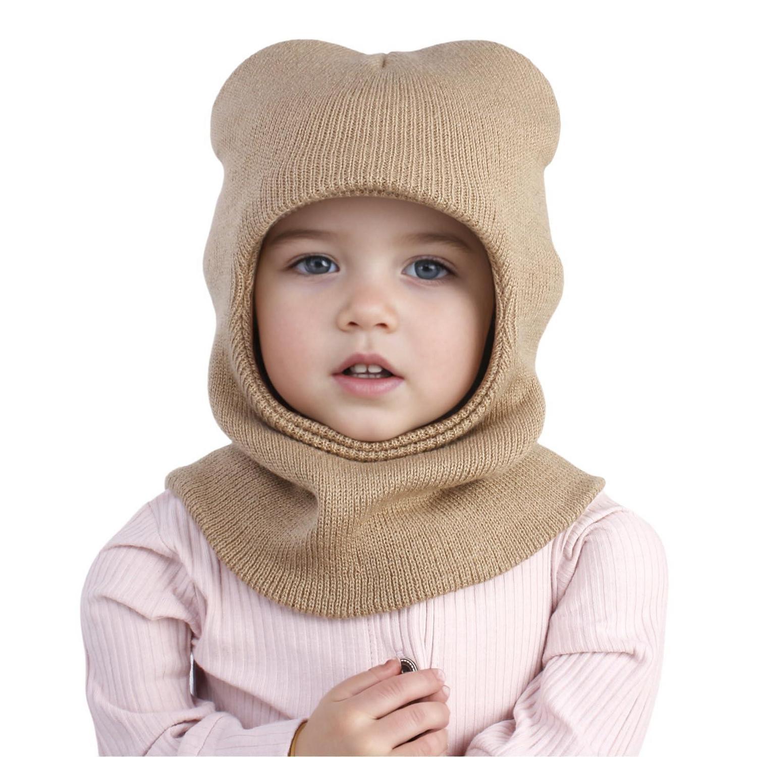 Kinder Schlupfmütze Mit Schal, Warm, Winddicht, Für Mädchen & Jungen