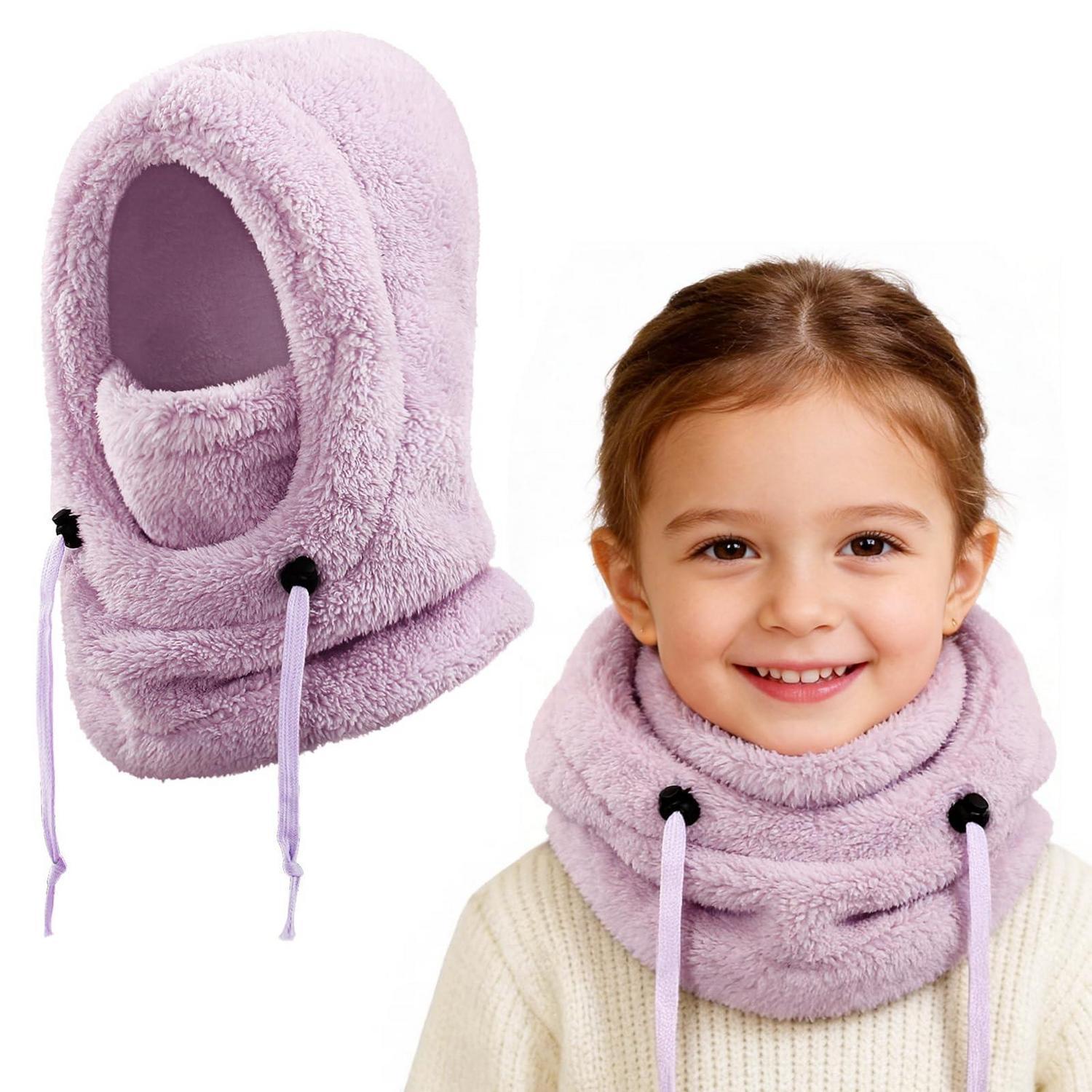 Kinder Thermo Sturmhaube Fleece 3-10 Jahre Lila Winddicht & Warm