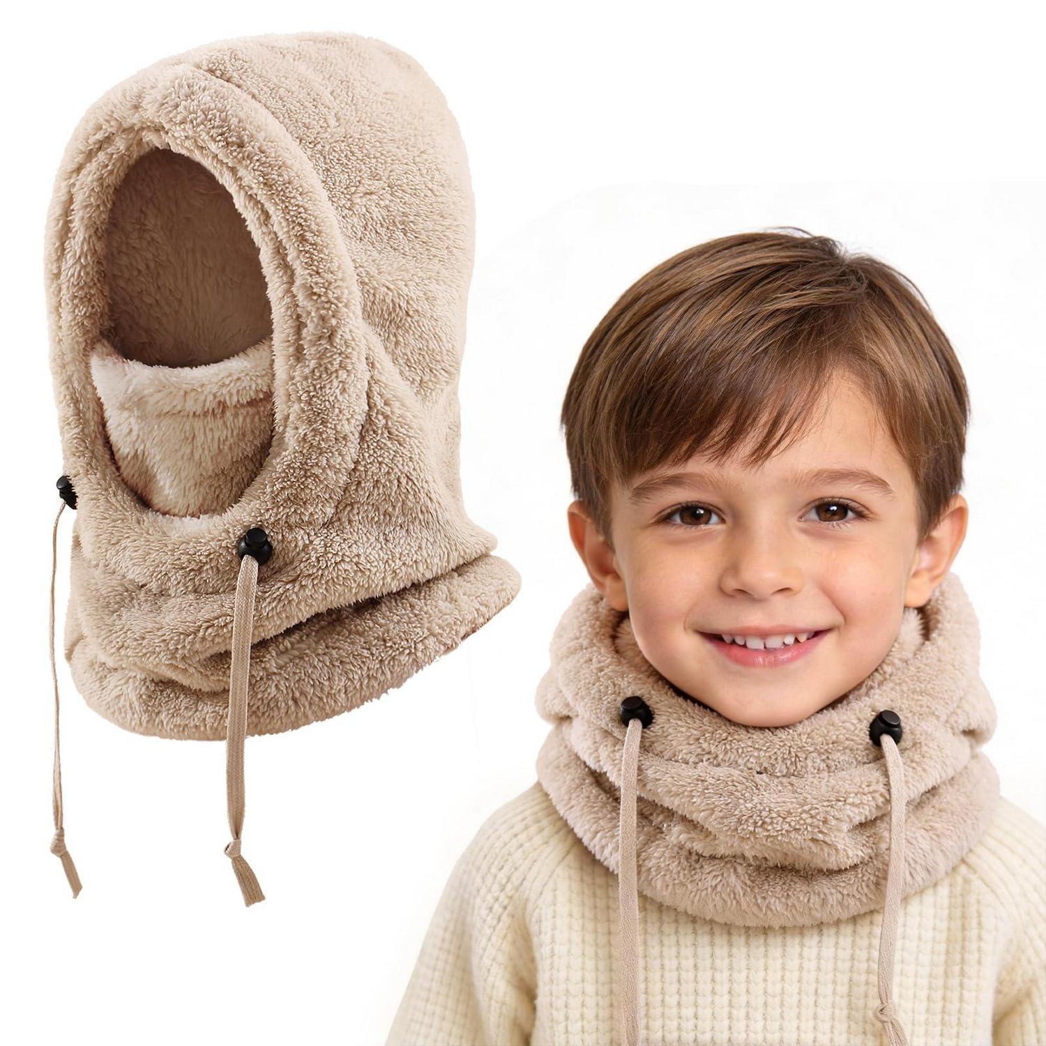 Kinder Thermo Sturmhaube 3-10 Jahre, Winddicht, Warm, Khaki