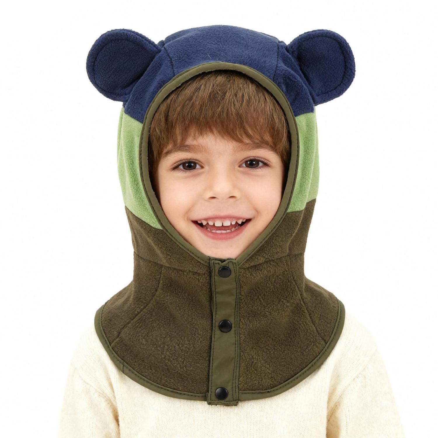 Kinder Thermo Sturmhaube Fleece 4-7 Jahre, Winddicht Warm Balaclava Mit Halswärmer Blau
