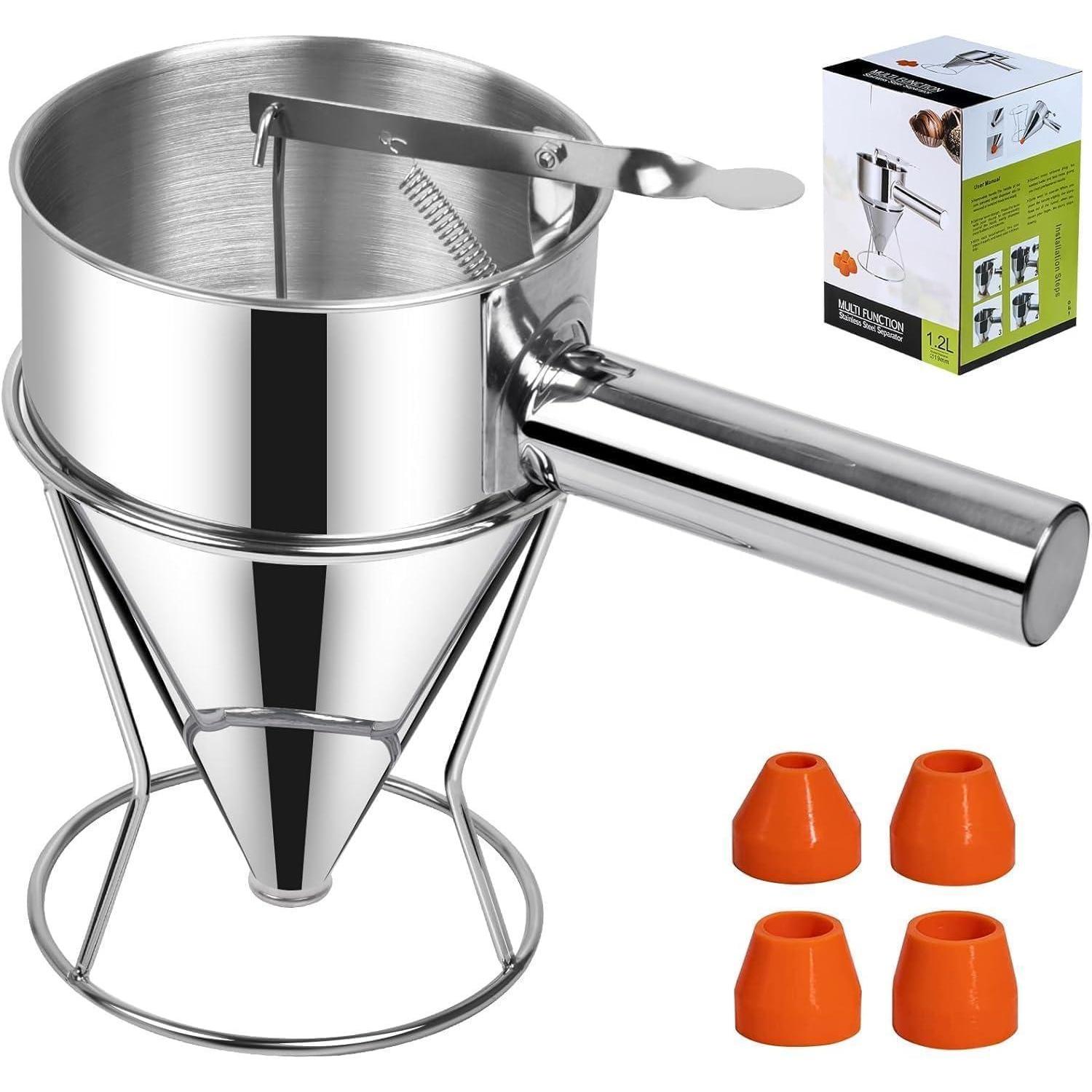 Kolben-trichter Kuchenmacher 1,2l Mit Ständer Für Cupcakes & Takoyaki