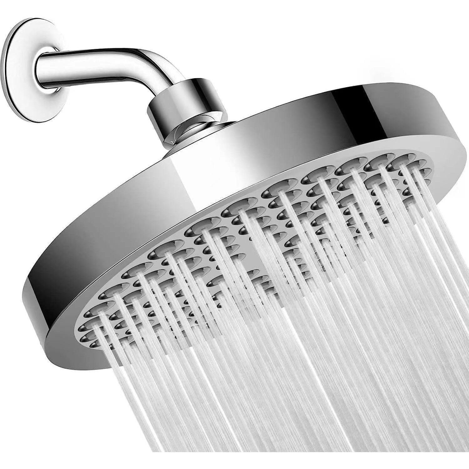 Regendusche Mit Duscharm, 6 Zoll, Hochdruck, Wassersparend, Anti-kalk-düsen, 360° Verstellbar, Chrom