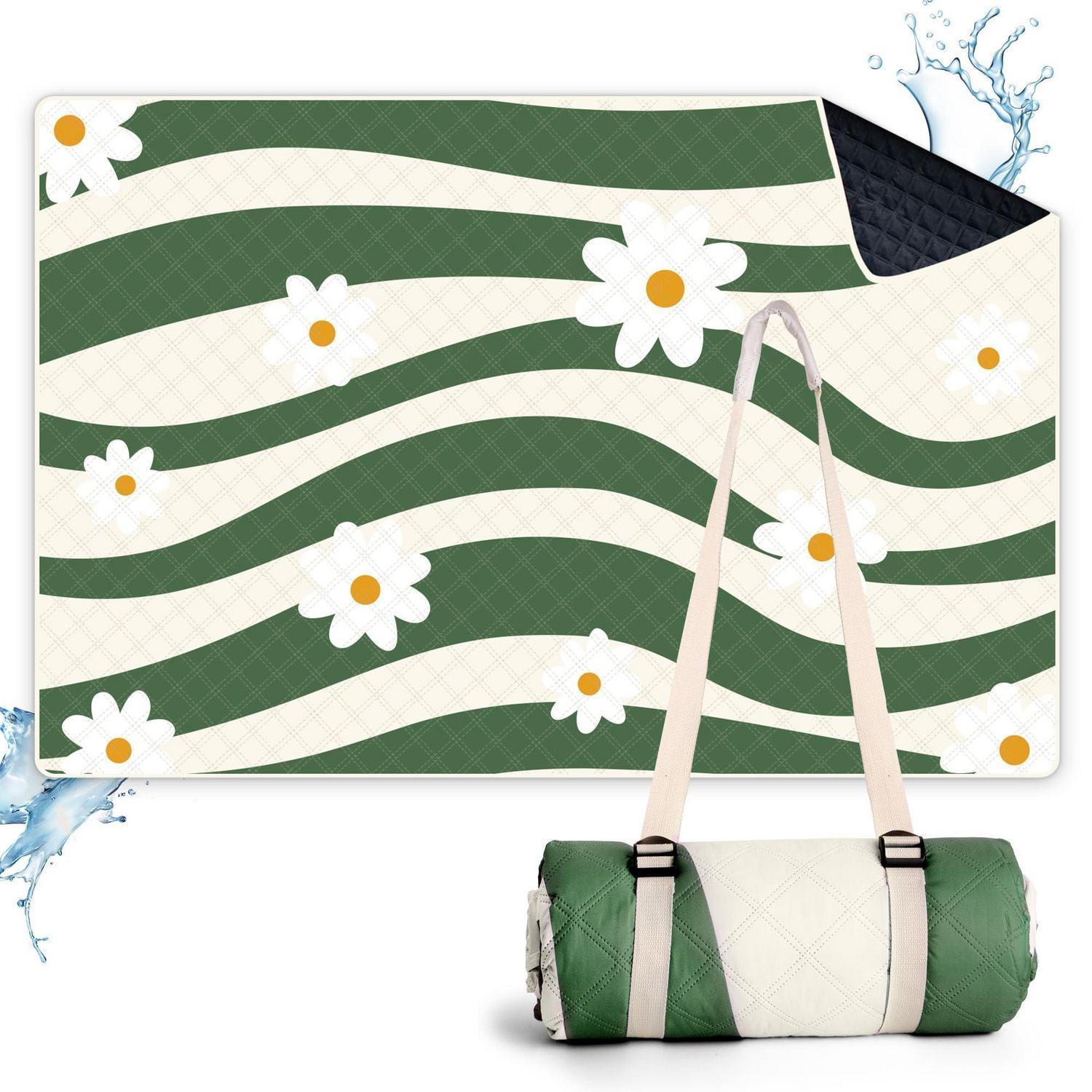 Stranddecke Picknickdecke 200x300cm Wasserdicht Sandfrei Waschbar Mit Tragegurt
