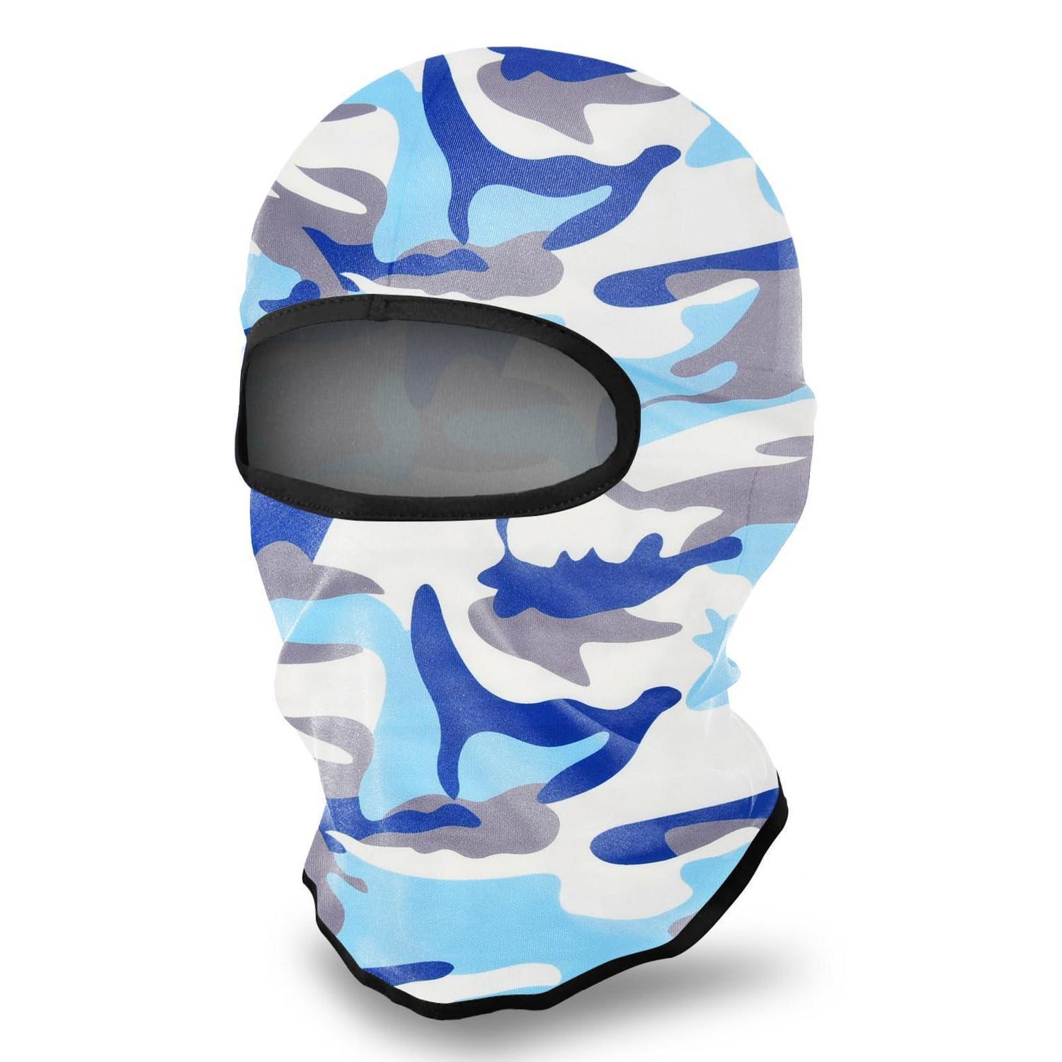 Sturmhaube Camo Blau, Winddicht, Uv-schutz, Für Damen & Herren, Outdoor, Radfahren, Snowboarden