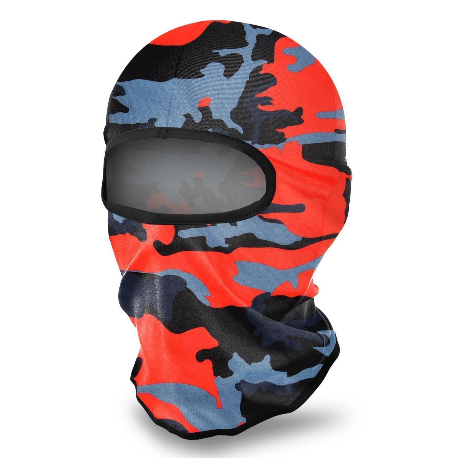Sturmhaube Camo Rot Uv-schutz Winddicht Für Damen Und Herren