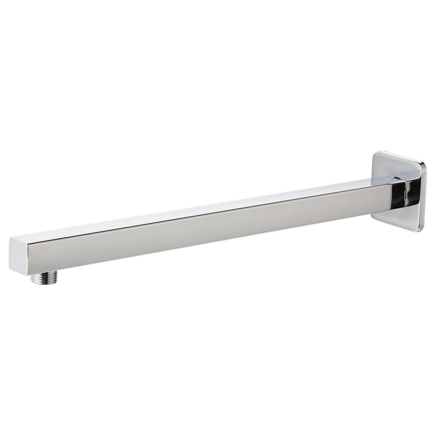 Duscharm 40cm Edelstahl Mit Flansch, Wandmontage, Chrom