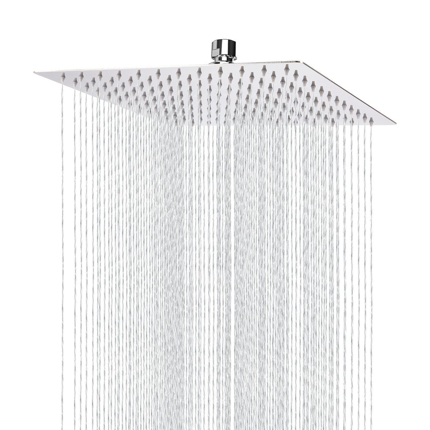 Regenbrause 25cm Quadratisch Edelstahl Hochdruck Duschkopf Mit Anti-kalk-düsen