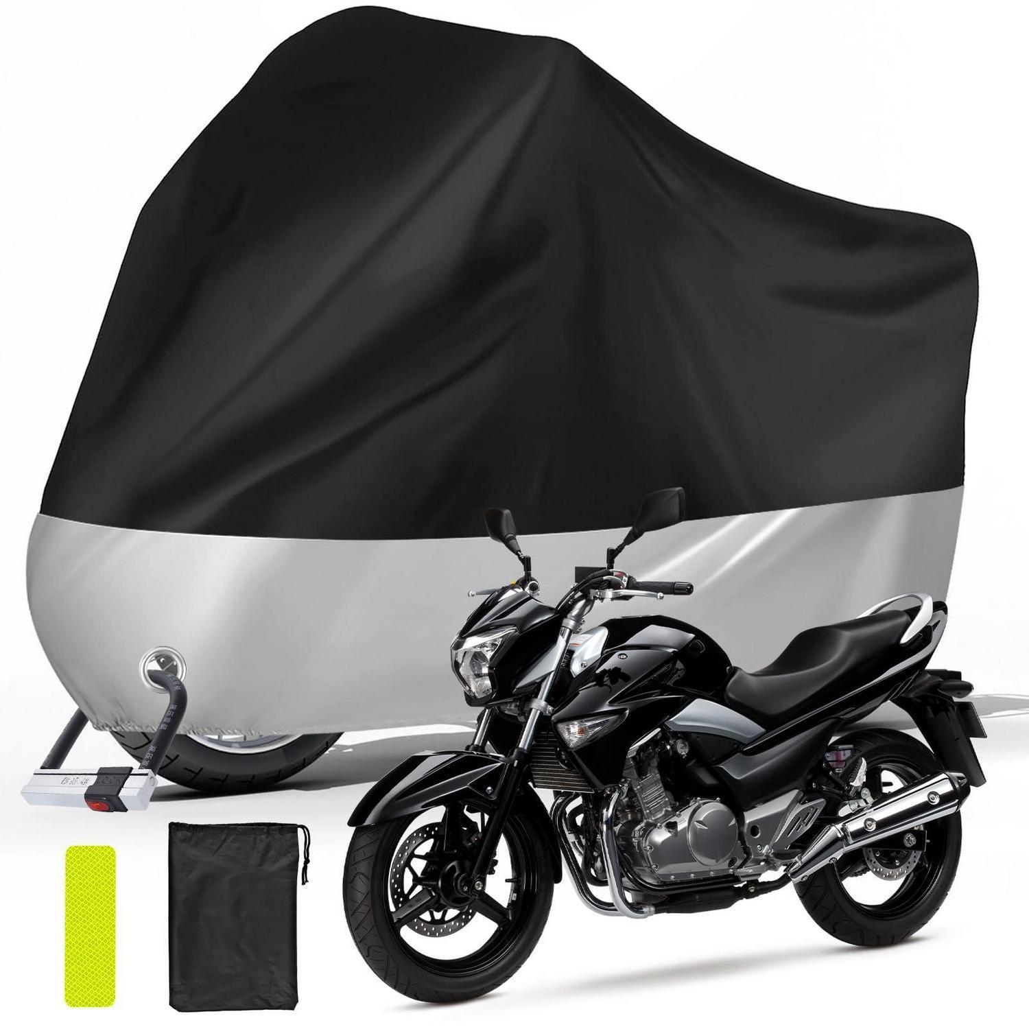 Motorrad Abdeckplane Wasserdicht & Uv-beständig Mit Schlossloch Und Reflektoren