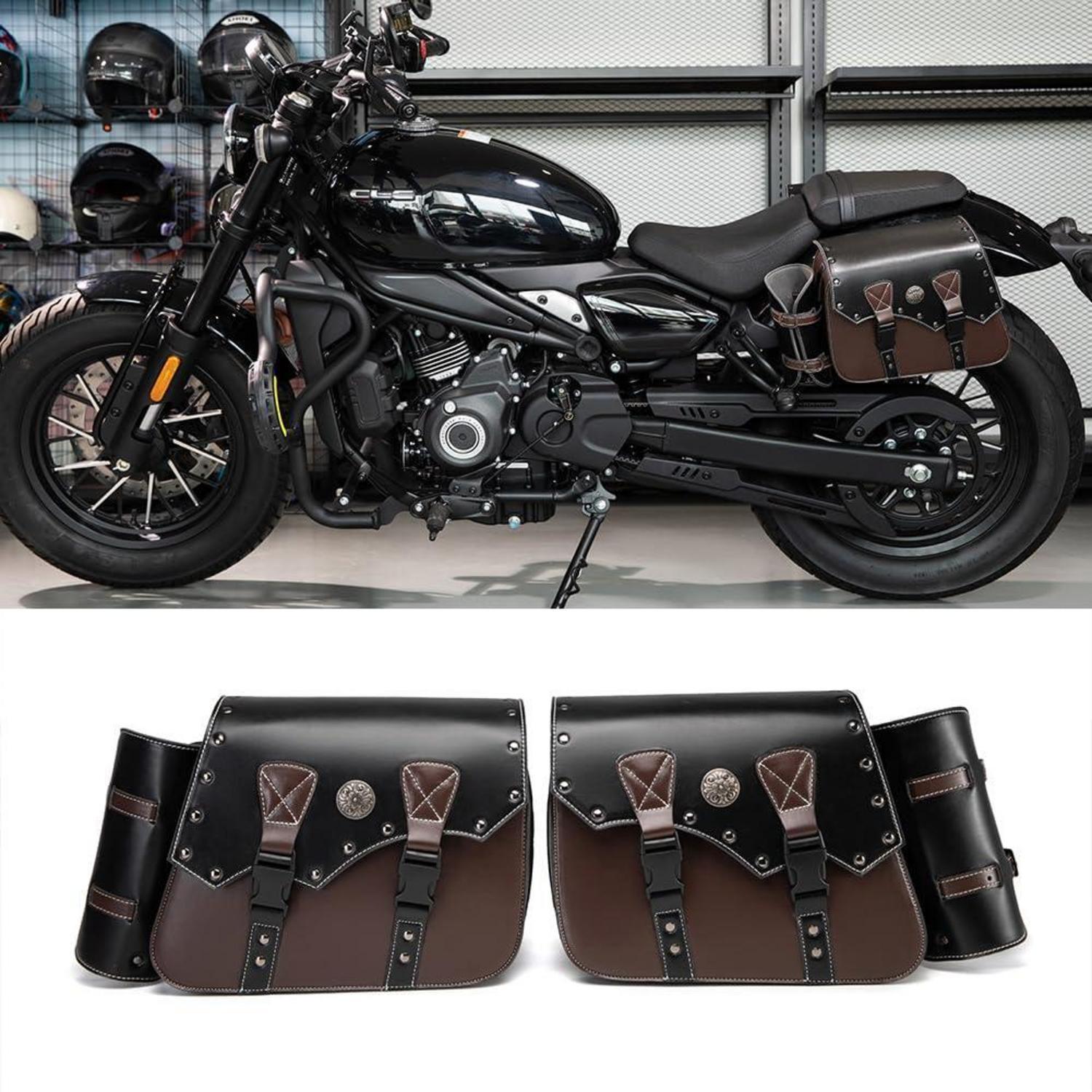 Motorrad Satteltaschen Leder 30l Wasserdicht Mit Flaschenhalter Universal