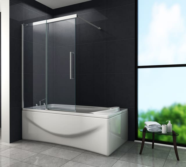 Glasdeals Schiebetür Badewannenaufsatz Duschtrennwand DOZE 140 x 150 cm – 3521