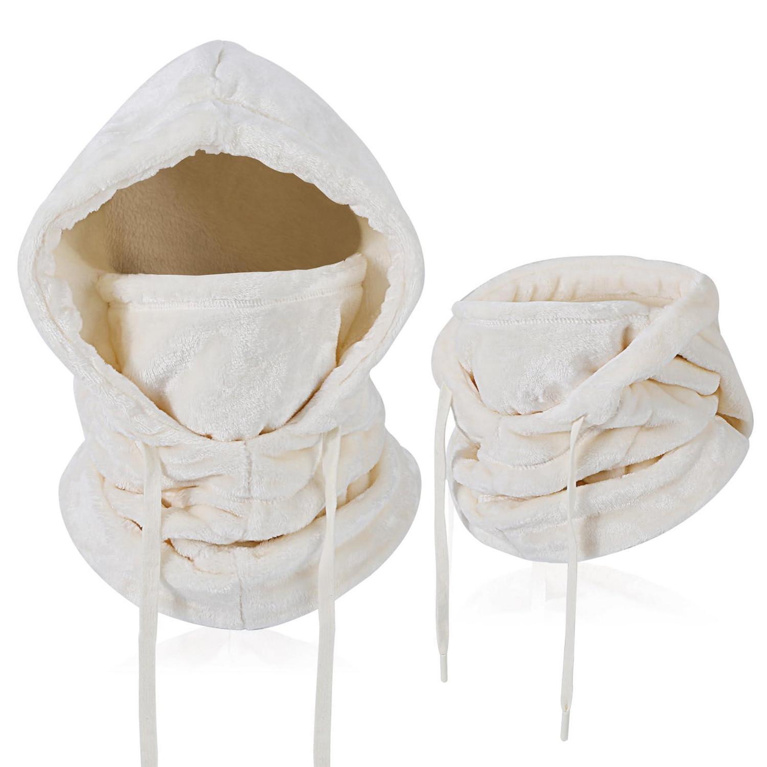 Plüsch Sturmhaube Mit Nackenwärmer Für Damen Herren, Multifunktionale Winddichte Thermo Fleece Gesichtsmaske