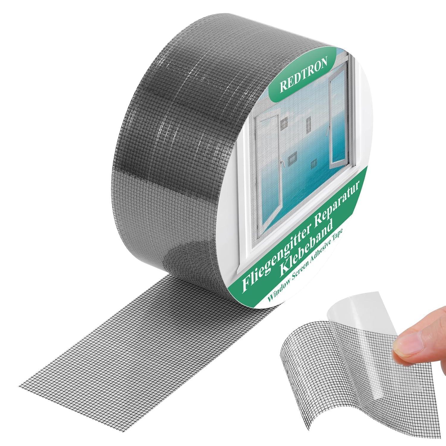 Fliegengitter Reparaturband 48mm X 10m Schwarz - Starkes Klebeband Für Fenster & Türen