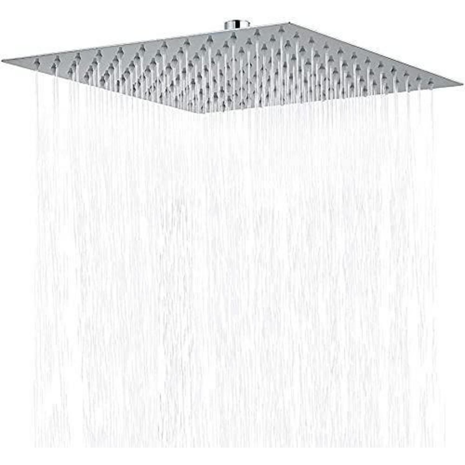 Regendusche 25x25cm Eckig Edelstahl, Selbstreinigend, Hochdruck, Chrom