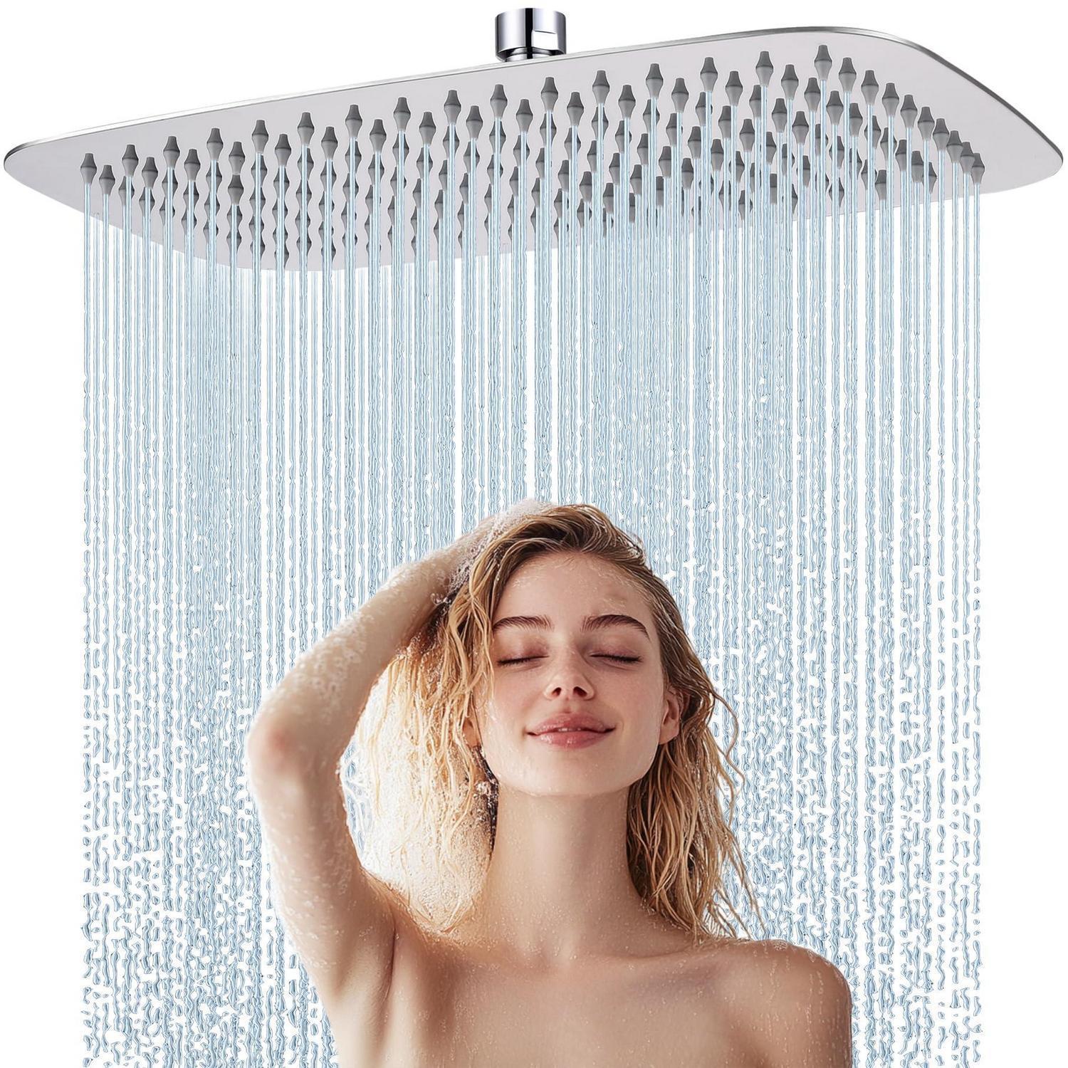 Regendusche Duschkopf Edelstahl 35x22cm Chrom Anti-kalk-düsen