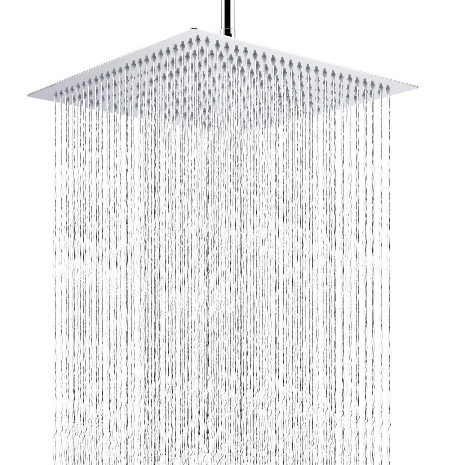Regenduschkopf 40cm Quadratisch Chrom Edelstahl Mit Touch-clean Düsen