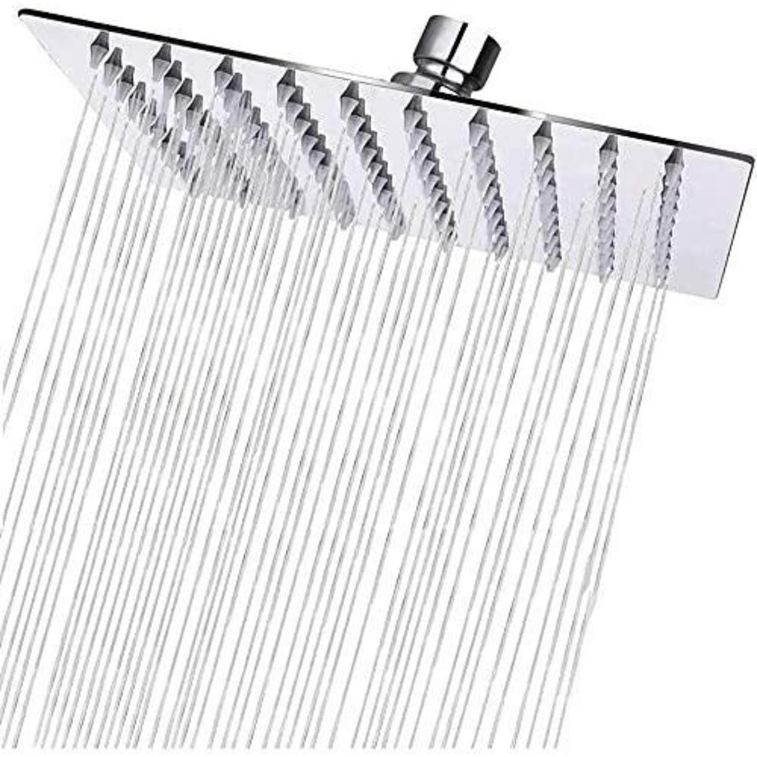 Regendusche 20x20cm Eckig Edelstahl, 8 Zoll Brausekopf Quadratisch, Chrom, Hochdruck
