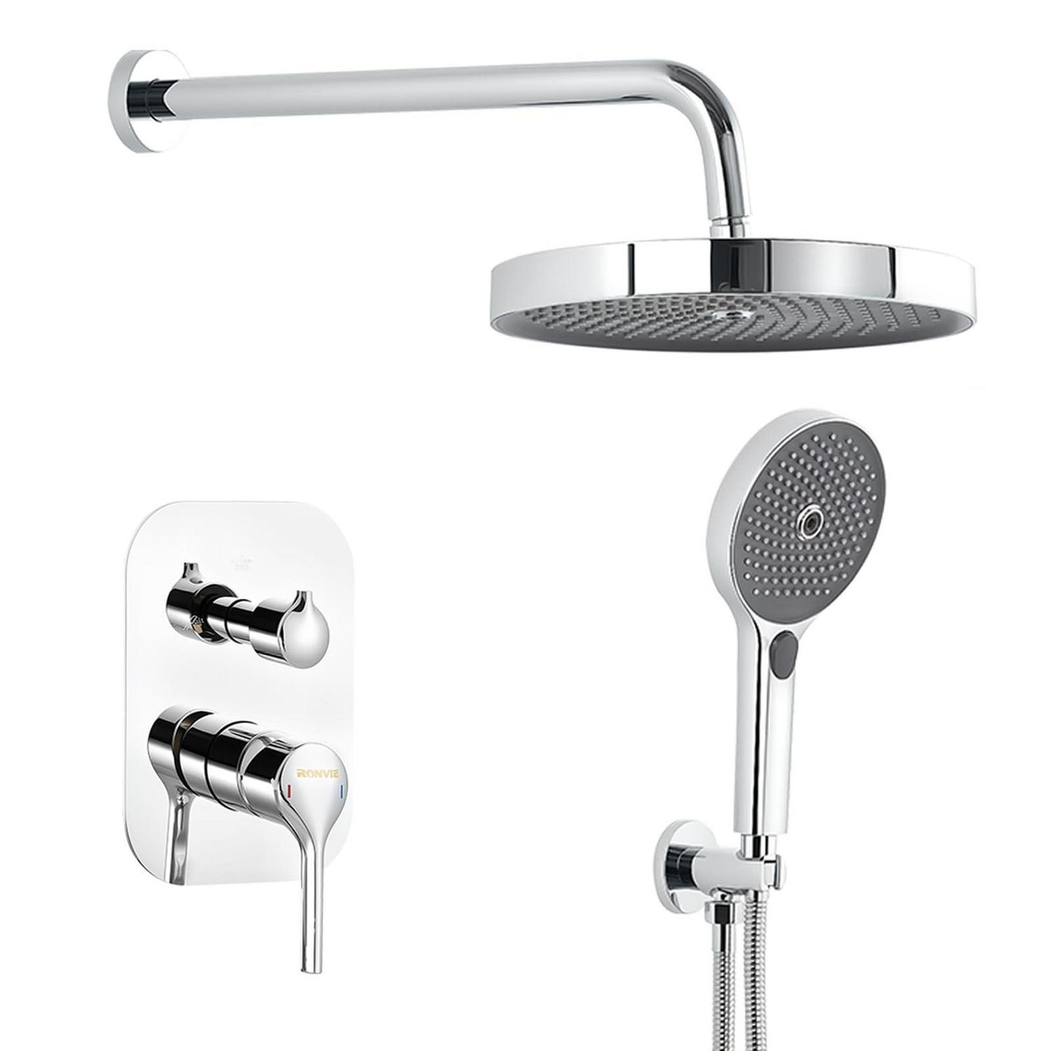 Unterputz Duscharmatur Set 25cm Regendusche Mit Handbrause Chrom
