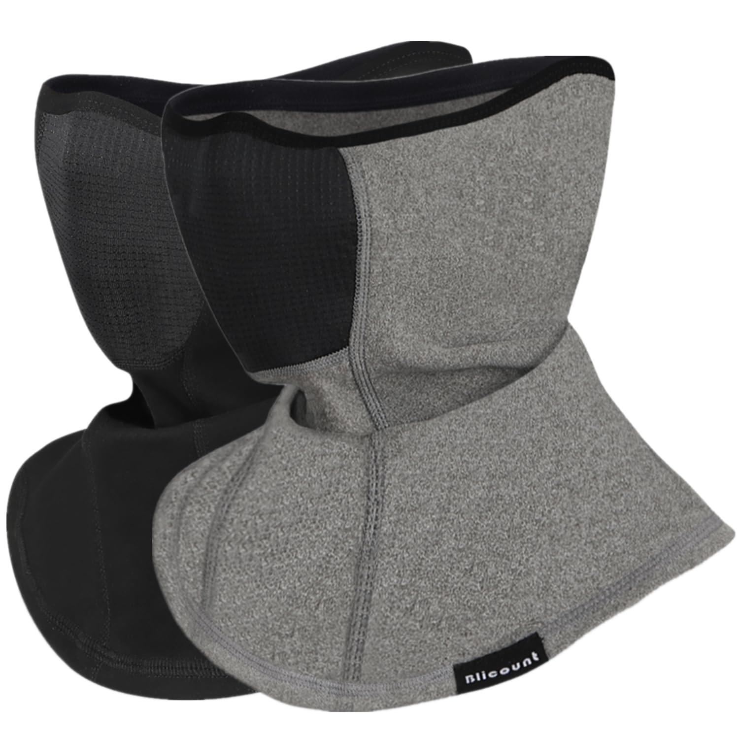 Schlauchschal Herren Winddicht Multifunktionstuch Atmungsaktiv Warm Schwarz+grau