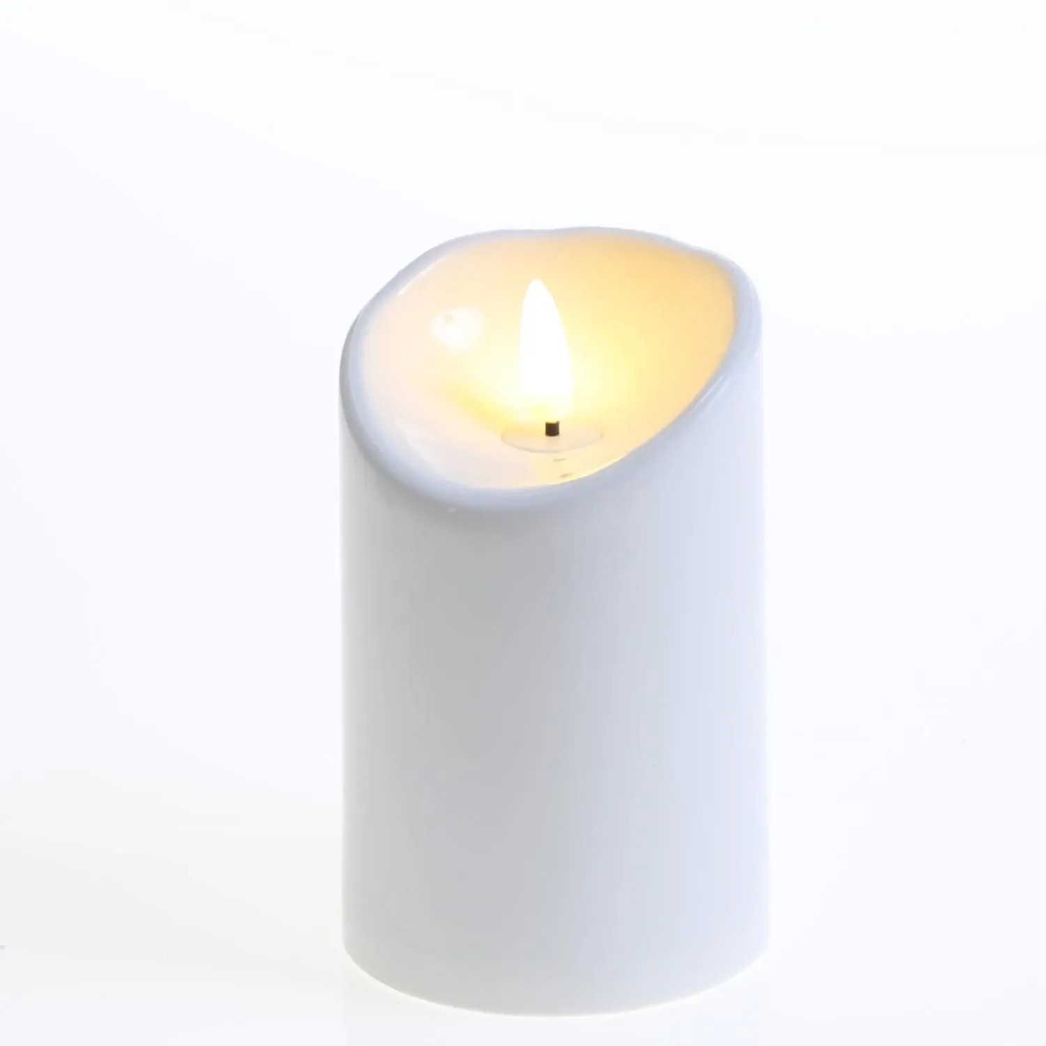 Marelida LED Kerze Für Außen Balkon Terrasse Garten 3D Flamme Flackernd Timer H 12,5cm