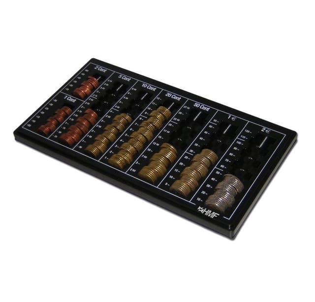 HMF 2600-02 Euro-Münzzählbrett Münzsortierer 33 x 19 x 2 cm Schwarz