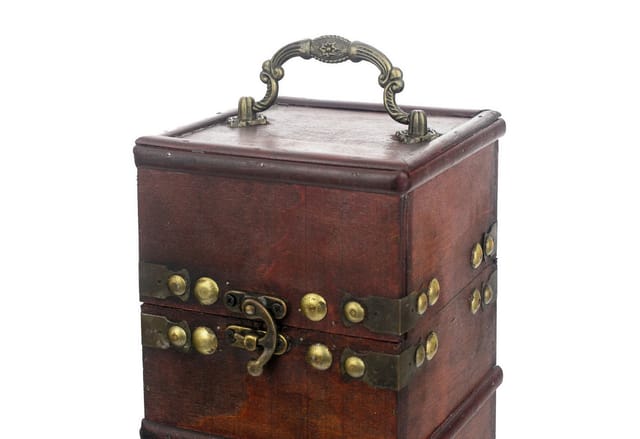 HMF VWB-FRA-HF-01 Vintage Deko Geschenkbox mit Deckel aus Holz für 1 Flasche Wein Hochformat Frankreich