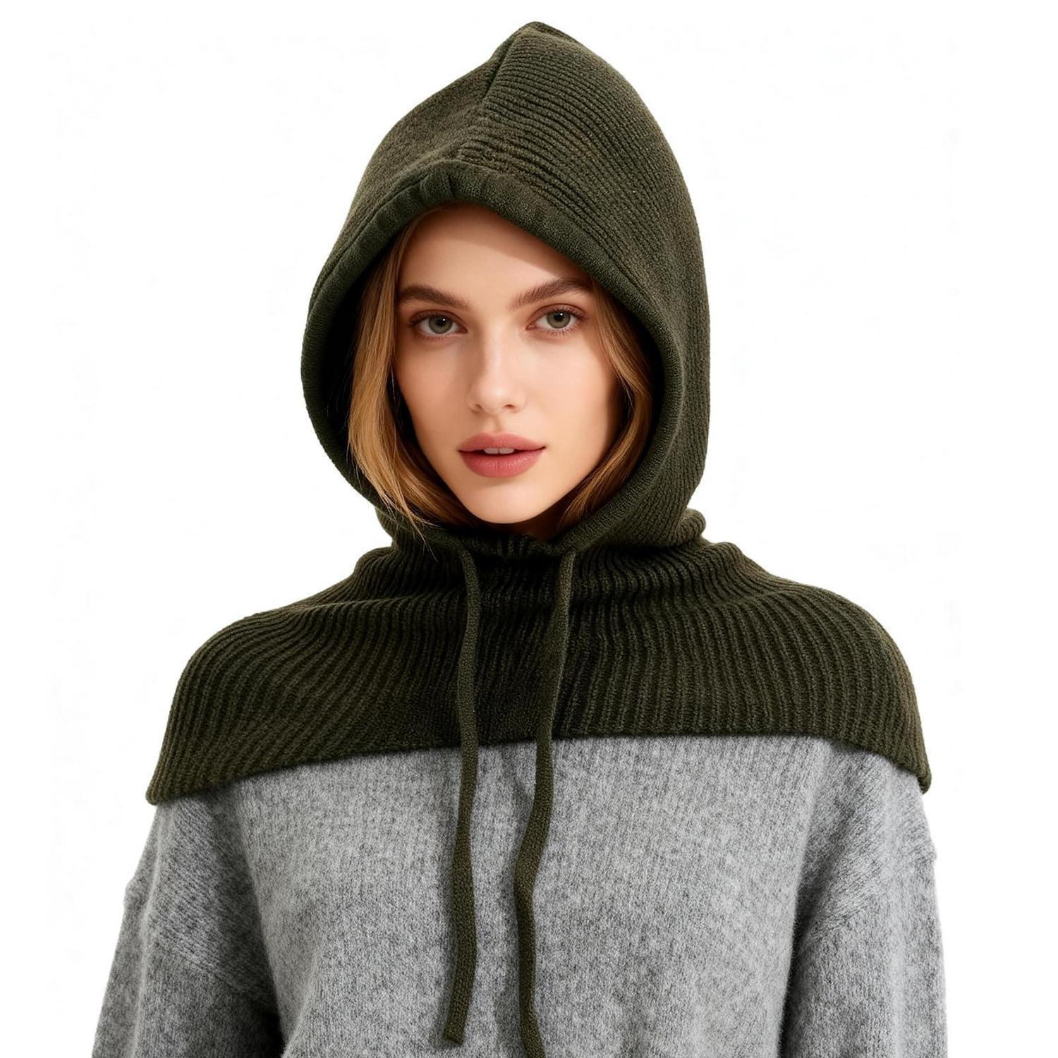 2-in-1 Sturmhaube Mit Kapuzenschal, Winddicht, Warm, Für Damen Und Herren