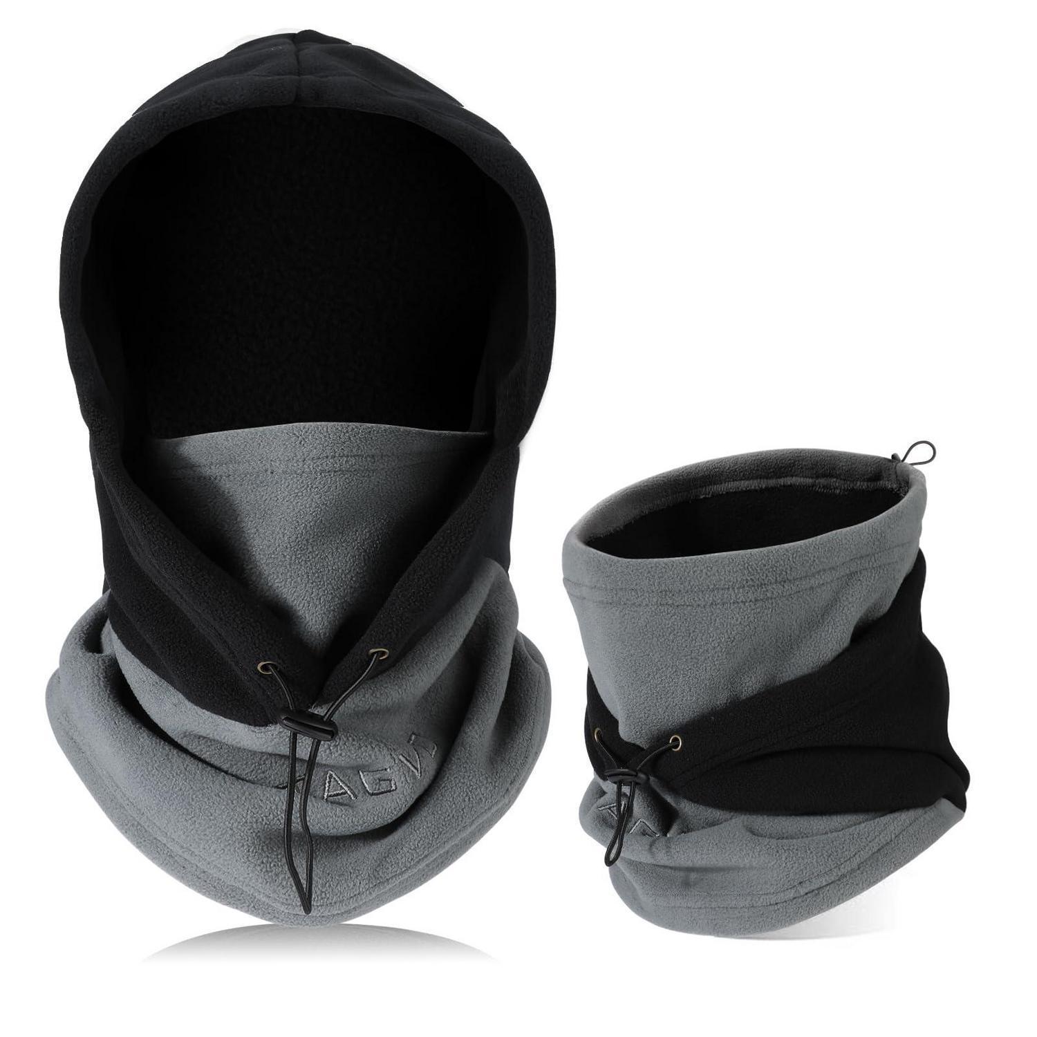 Sturmhaube Thermo-fleece Winddicht Atmungsaktiv Unisex Schwarz/grau