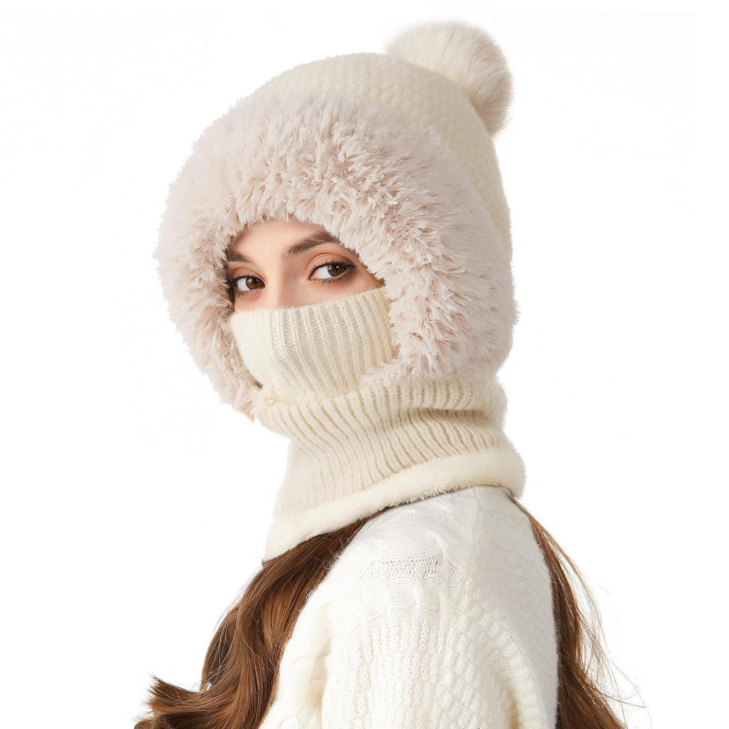 Warme Sturmhaube Damen Mit Gesichtsschutz, Winddichte Fleece-balaclava Für Skifahren & Radfahren